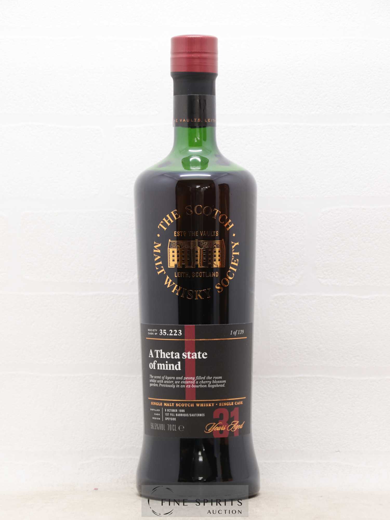 A Theta State of Mind 31 years 1986 The Scotch Malt Whisky Society Cask n°35.223 - One of 139 - Lot de 1 bouteille - 1