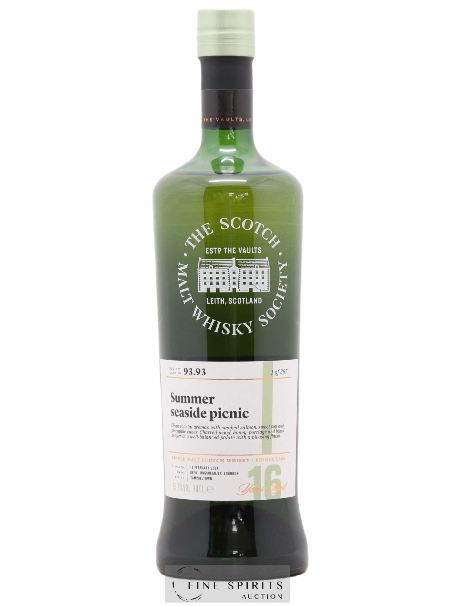 Summer Seaside Picnic 16 years 2001 The Scotch Malt Whisky Society Cask n°93.93 - One of 267 - Lot de 1 bouteille - 0