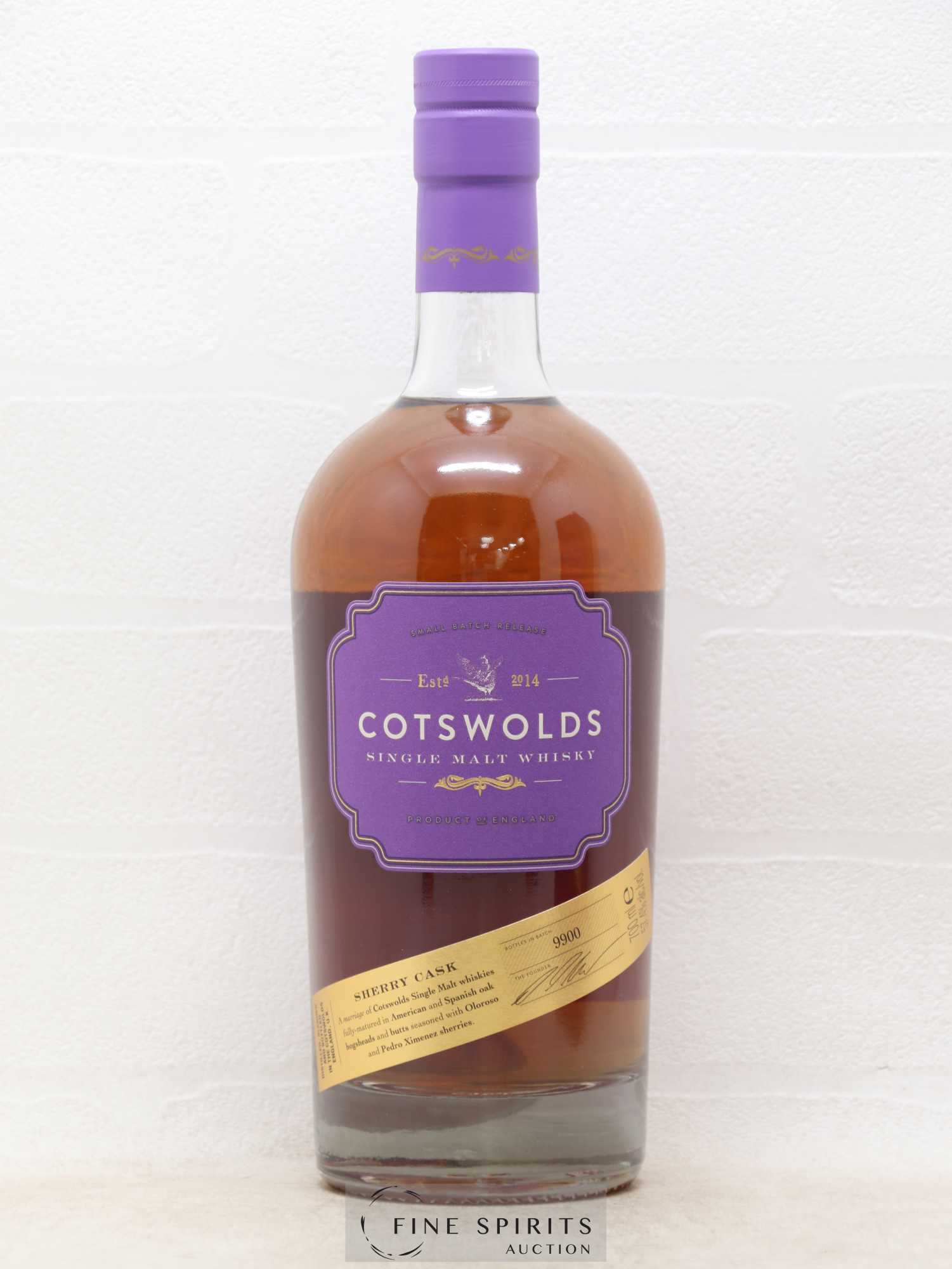 Cotswolds Of. Small Batch Release Sherry Cask - One of 9900 - Lot de 1 bouteille - 1