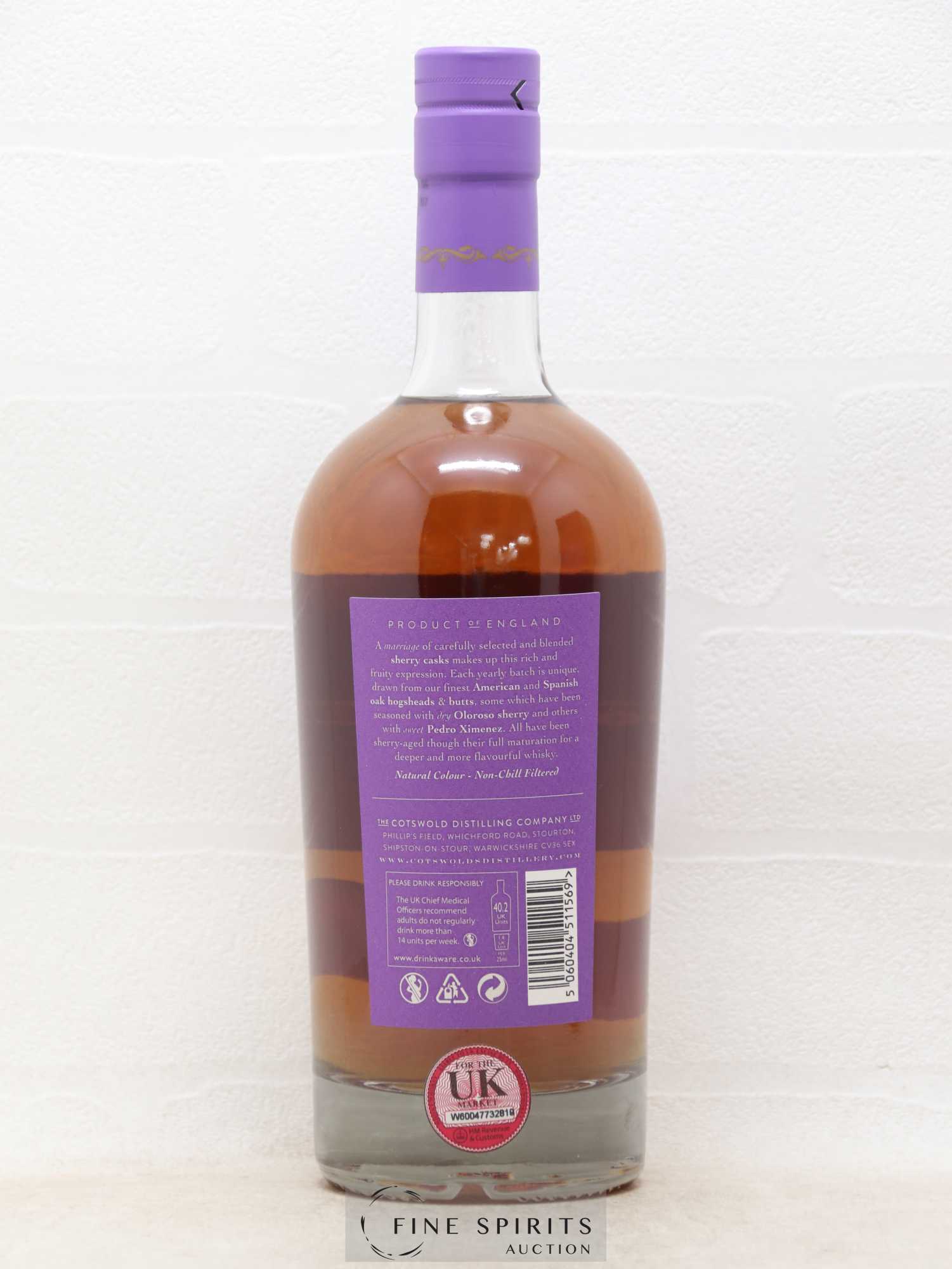 Cotswolds Of. Small Batch Release Sherry Cask - One of 9900 - Lot de 1 bouteille - 2