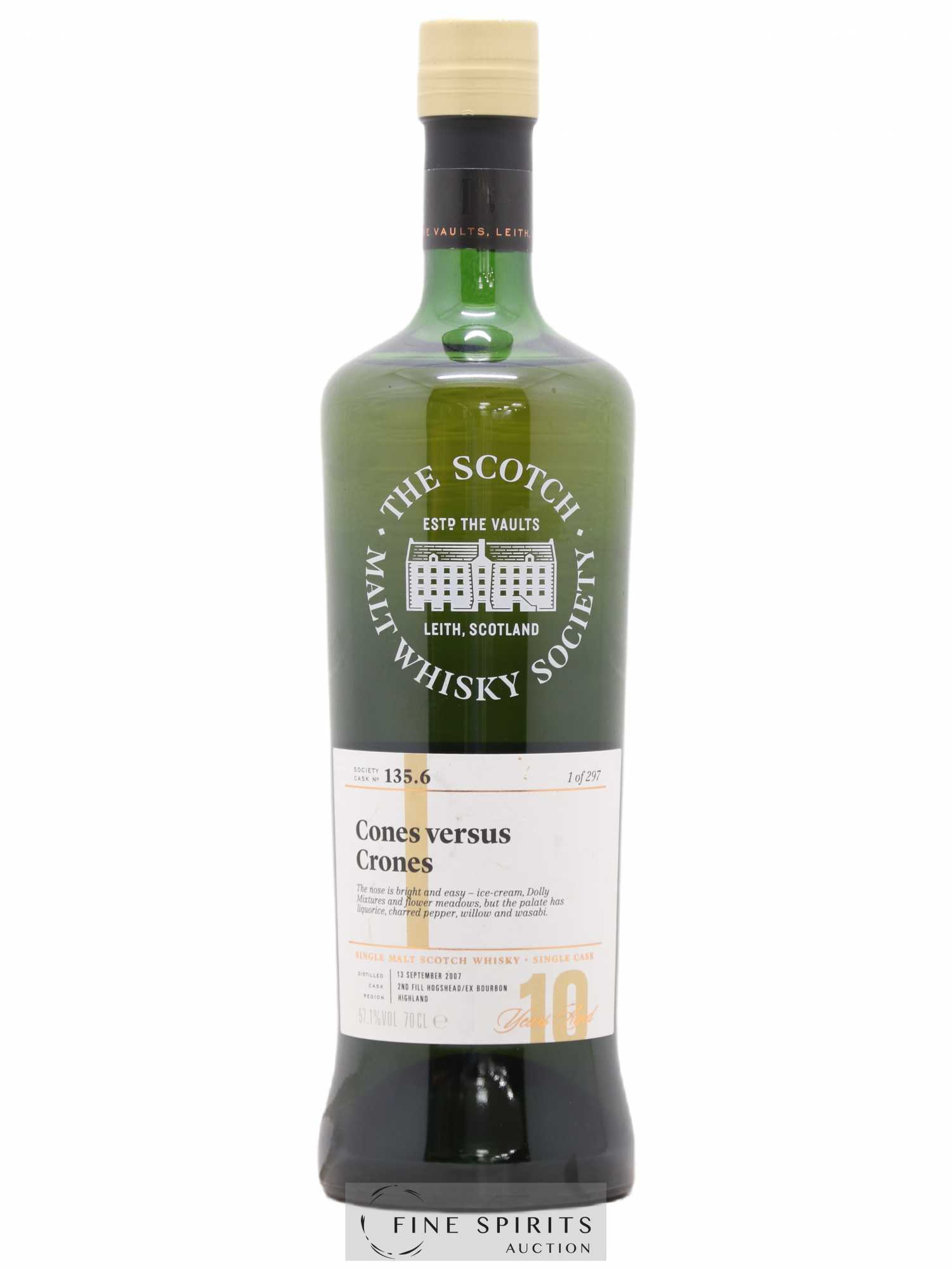 Cones versus Crones 10 years 2007 The Scotch Malt Whisky Society Cask n°135.6 - One of 297 - Lot de 1 bouteille - 0