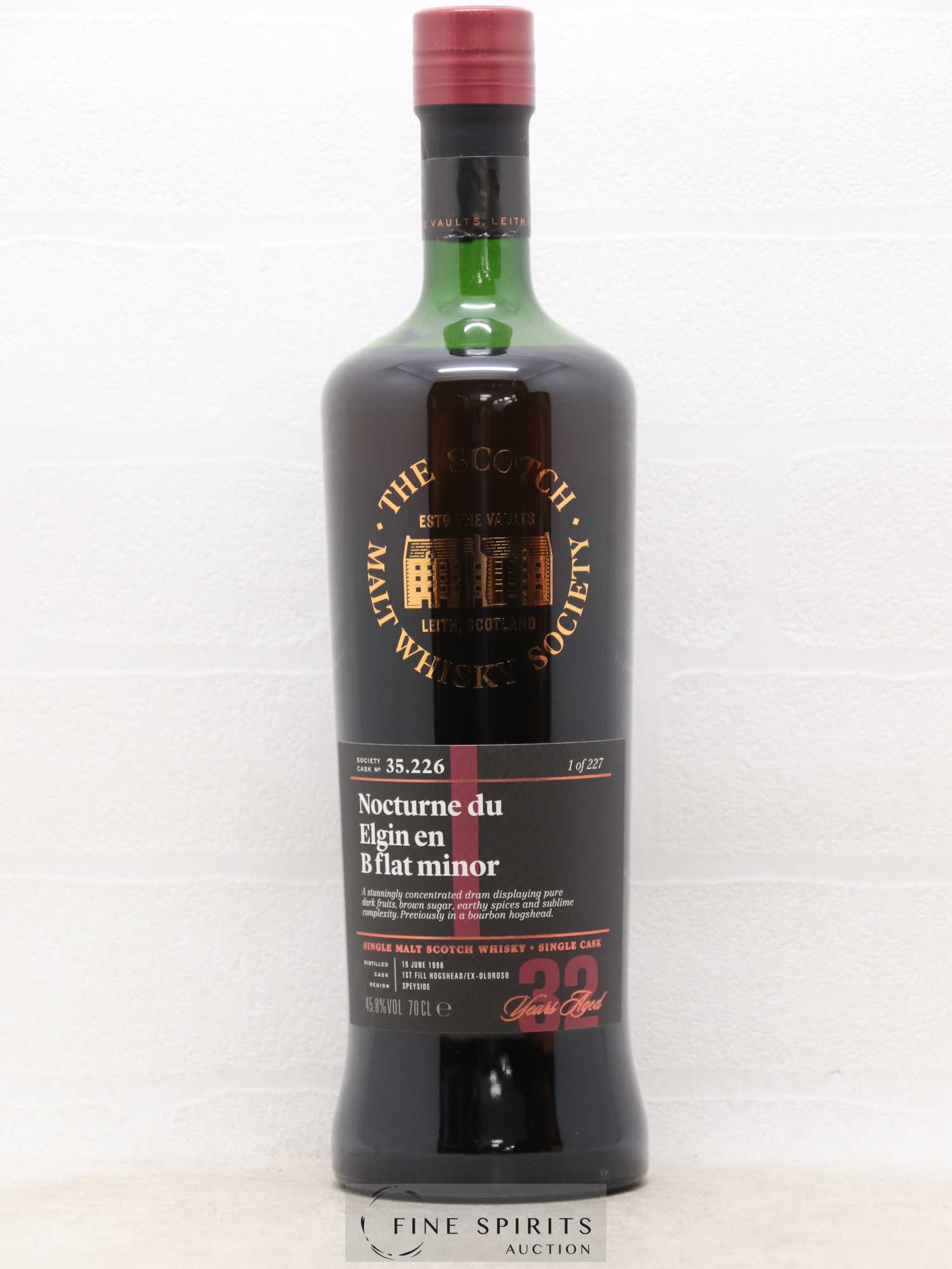 Nocturne du Elgin en B Flat Minor 32 years 1986 The Scotch Malt Whisky Society Cask n°35.226 - One of 227 - Lot de 1 bouteille - 1