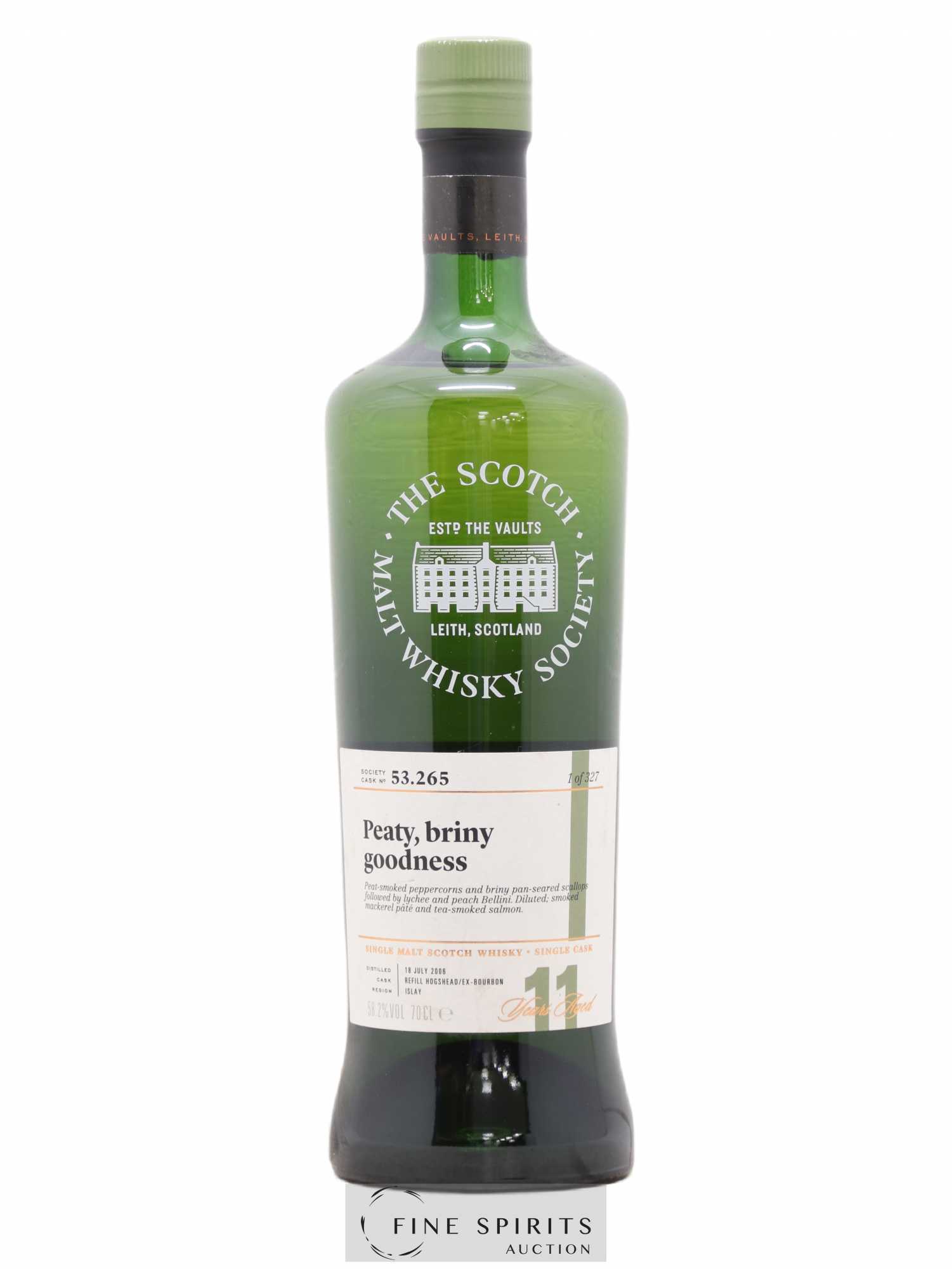 Peaty, Briny Goodness 11 years 2006 The Scotch Malt Whisky Society Cask n°53.265 - One of 327 - Lot de 1 bouteille - 0