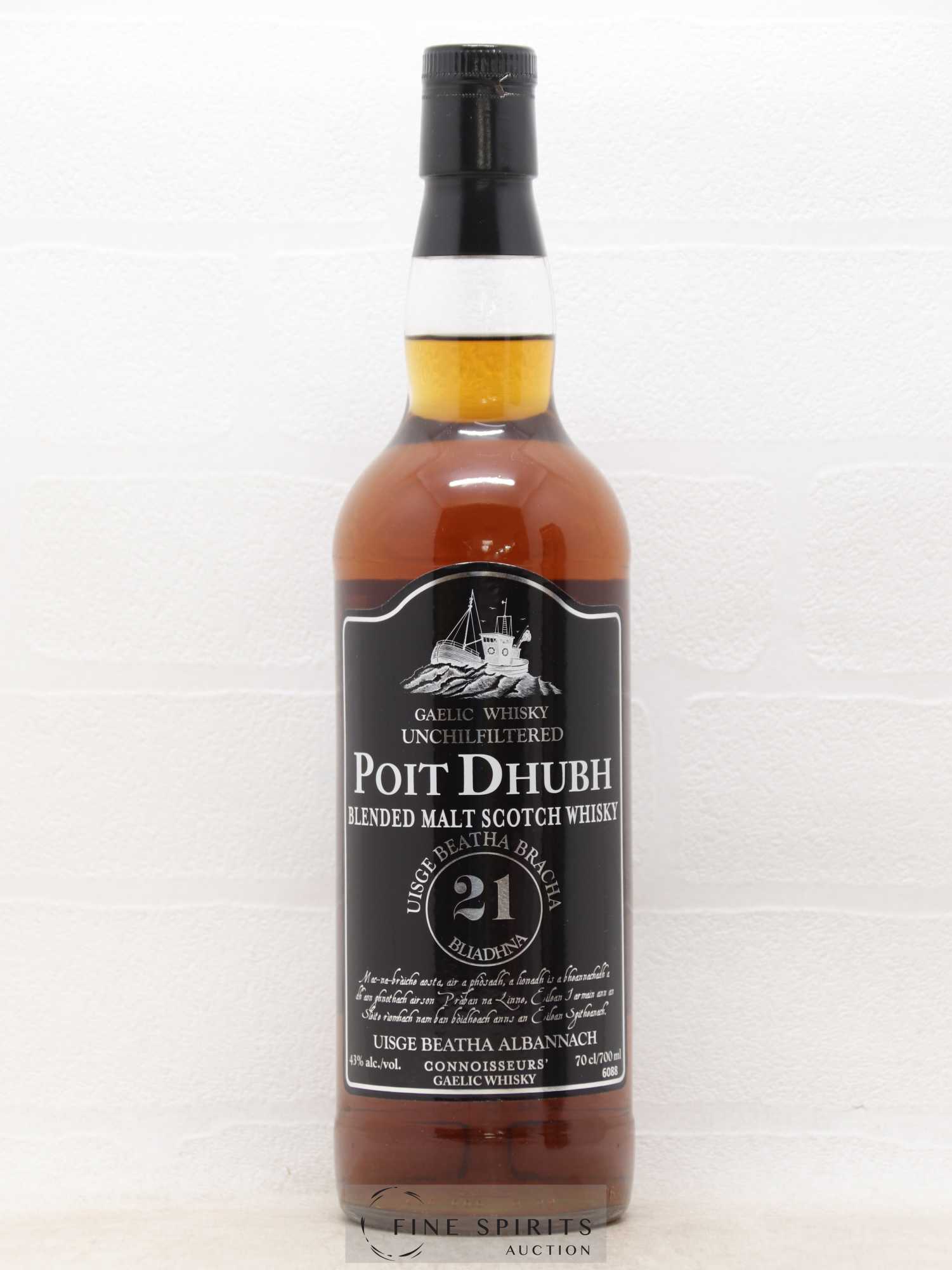 Poit Dhubh 21 years Pràban Na Linne Uisge Beatha Bracha - Lot de 1 bouteille - 1