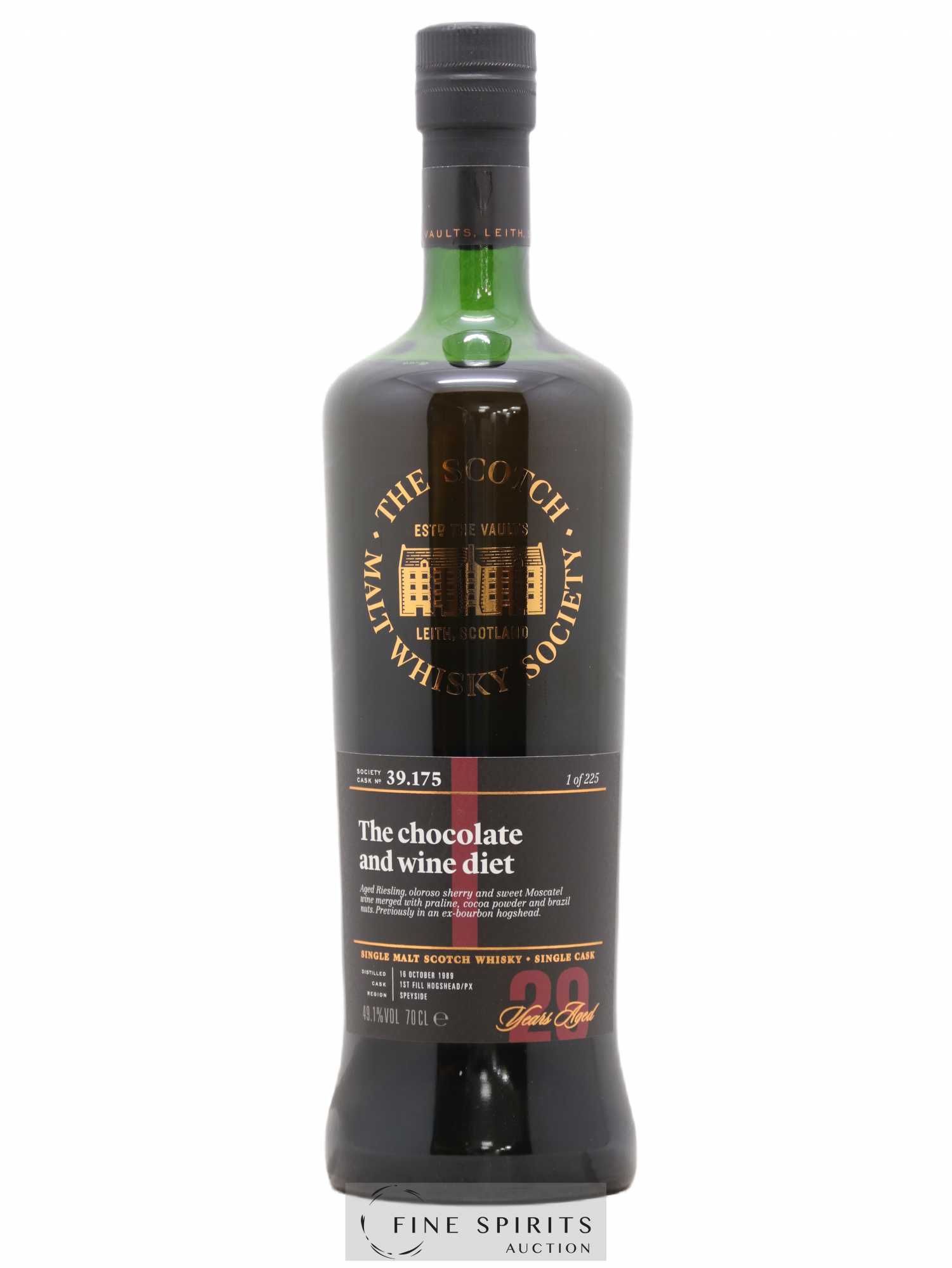 The Chocolate and Wine Diet 29 years 1989 The Scotch Malt Whisky Society Cask n°39.175 - One of 225 - Lot de 1 bouteille - 0