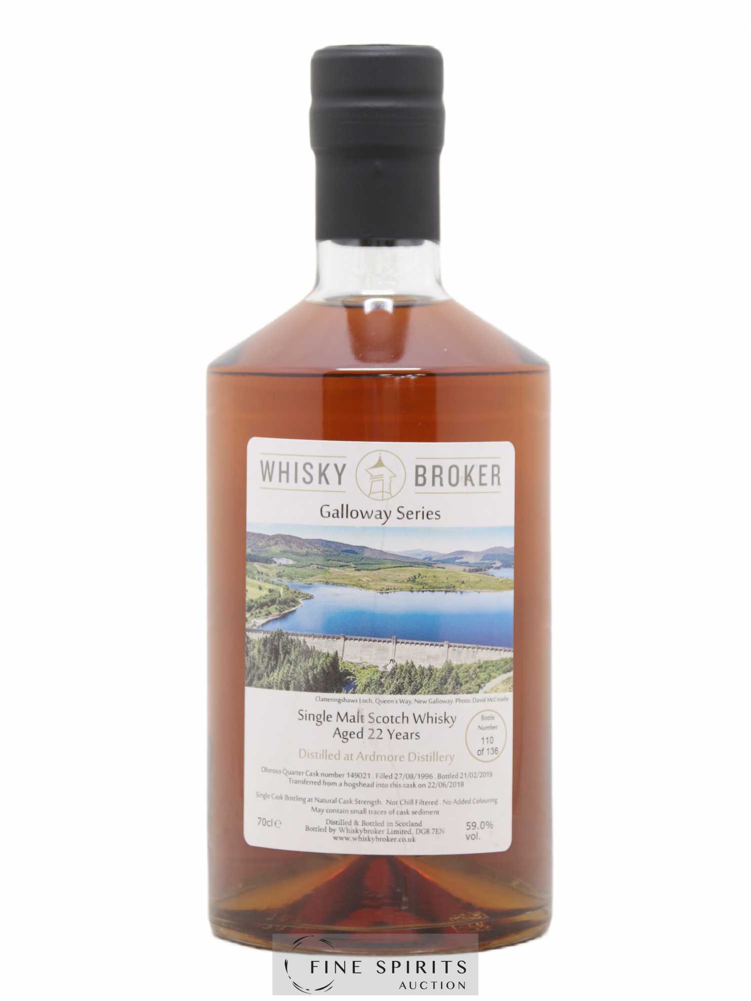 Ardmore 22 years 1996 Whisky Broker Cask n°149021 - One of 136 - bottled 2019 Galloway Series - Lot of 1 bottle - 0