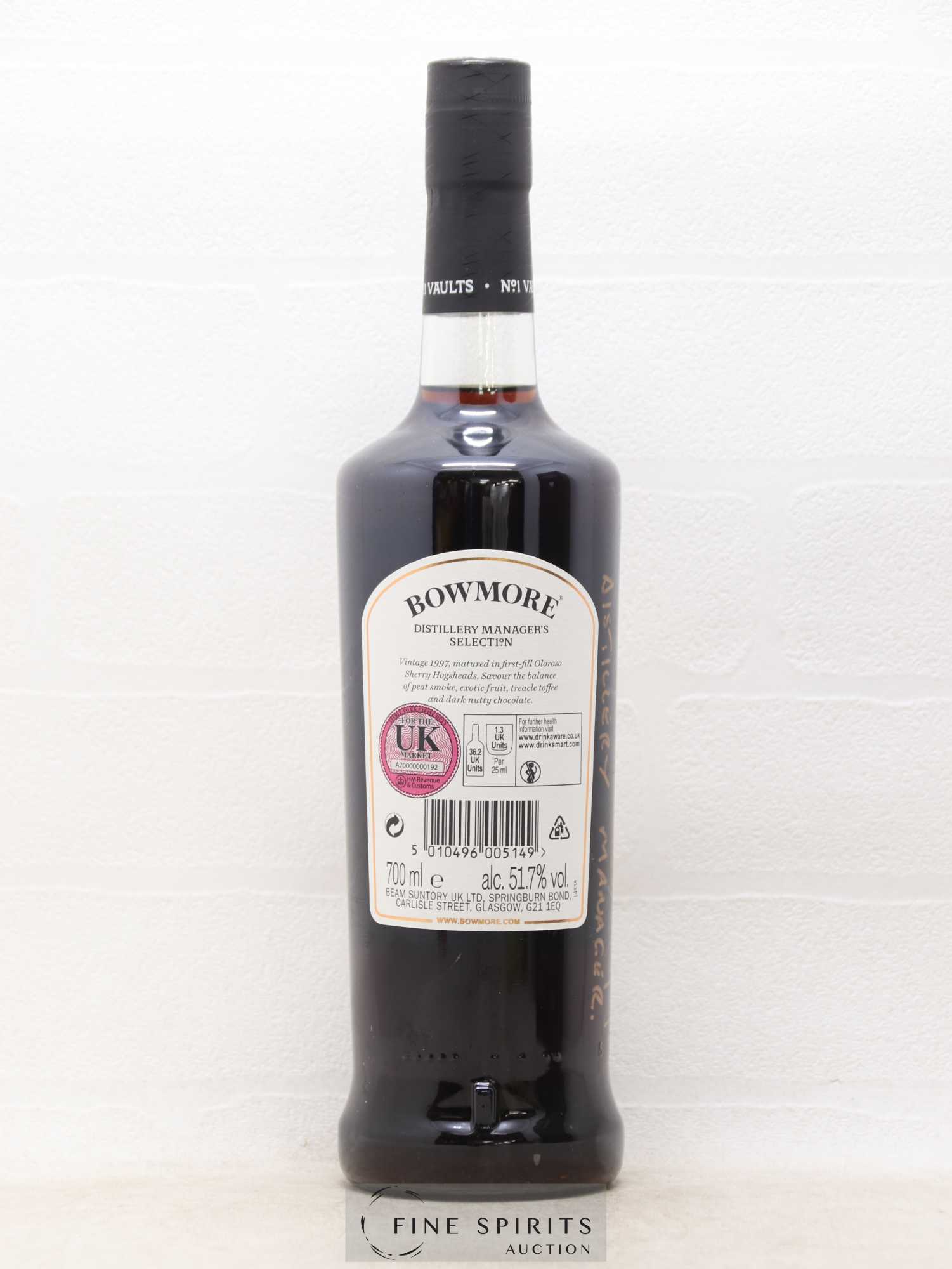 Bowmore 1997 Of. Vintage One of 3000 - bottled 2019 Distillery Manager's Selection - Lot of 1 bottle - 2