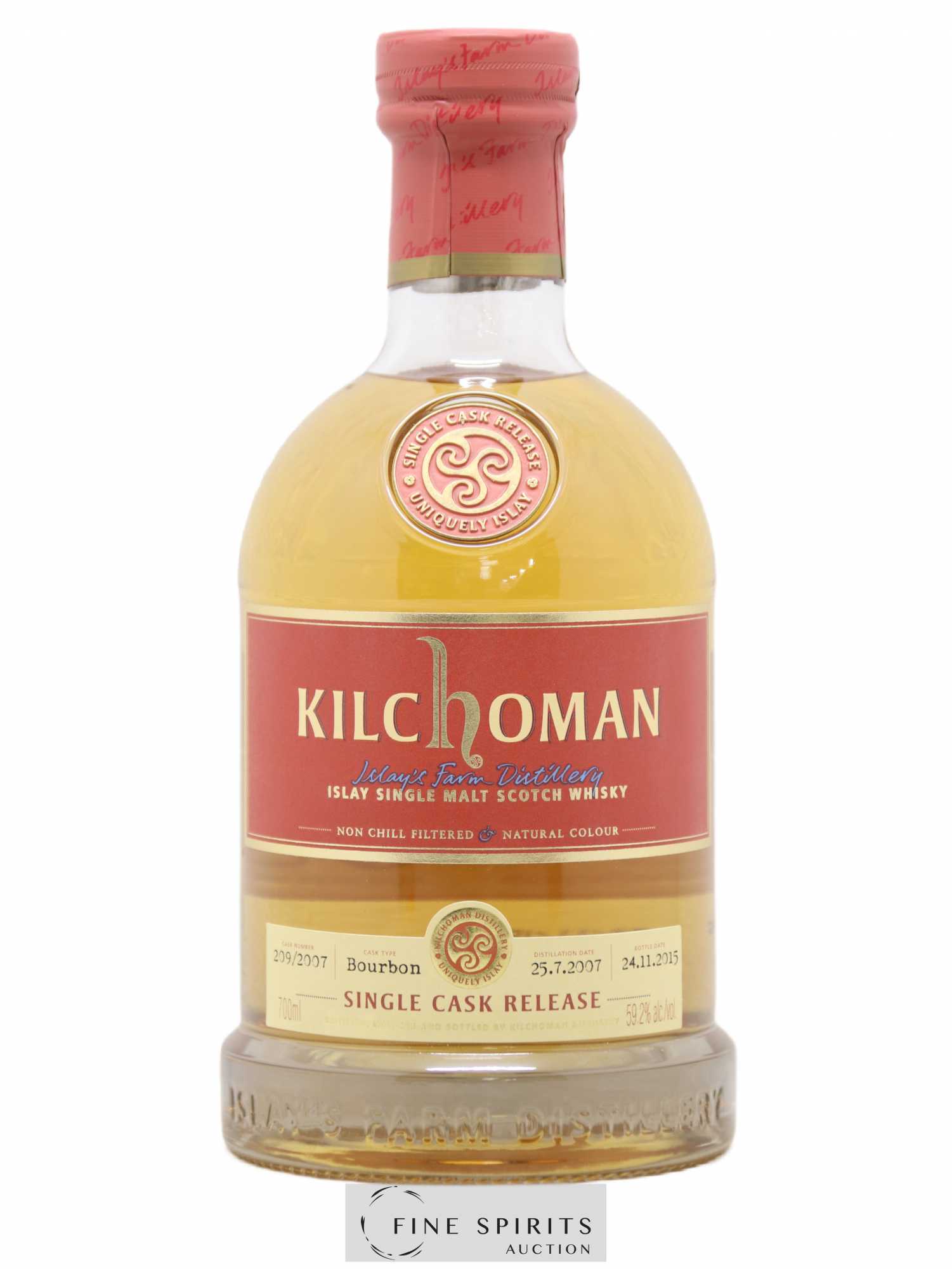 Kilchoman 2007 Of. Bourbon Cask n°209-2007 - One of 241 - bottled 2015 - Lot de 1 bouteille - 0