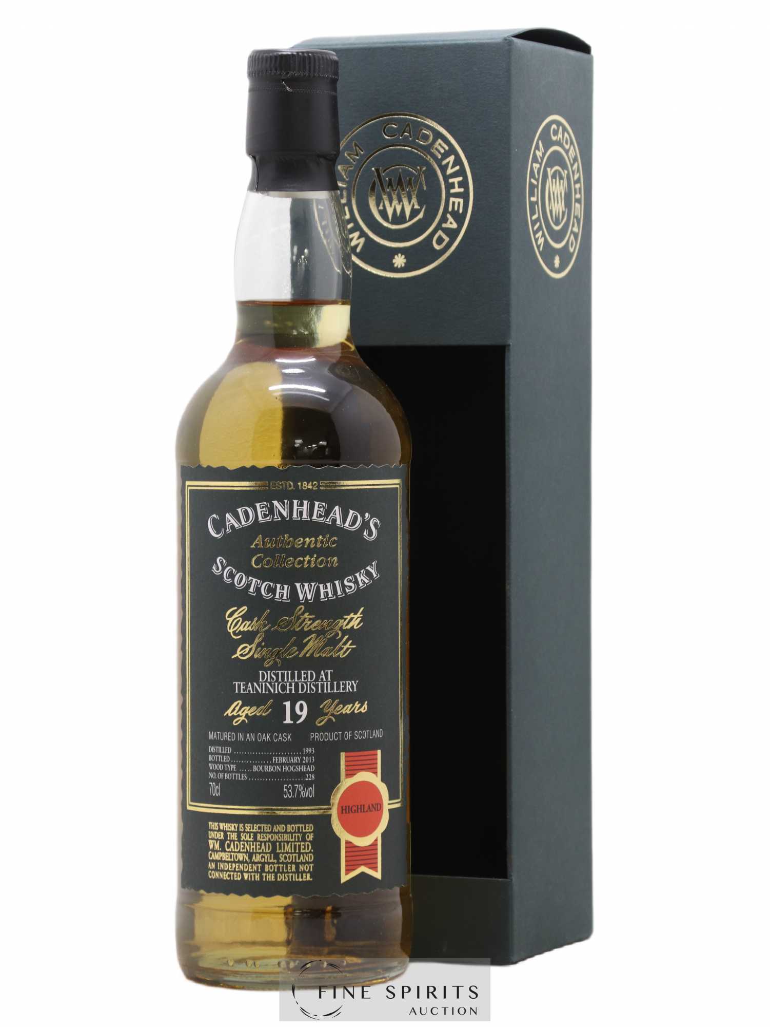Teaninich 19 years 1993 Cadenhead's Cask Strength One of 228 - bottled 2013 Authentic Collection - Lot de 1 bouteille - 0