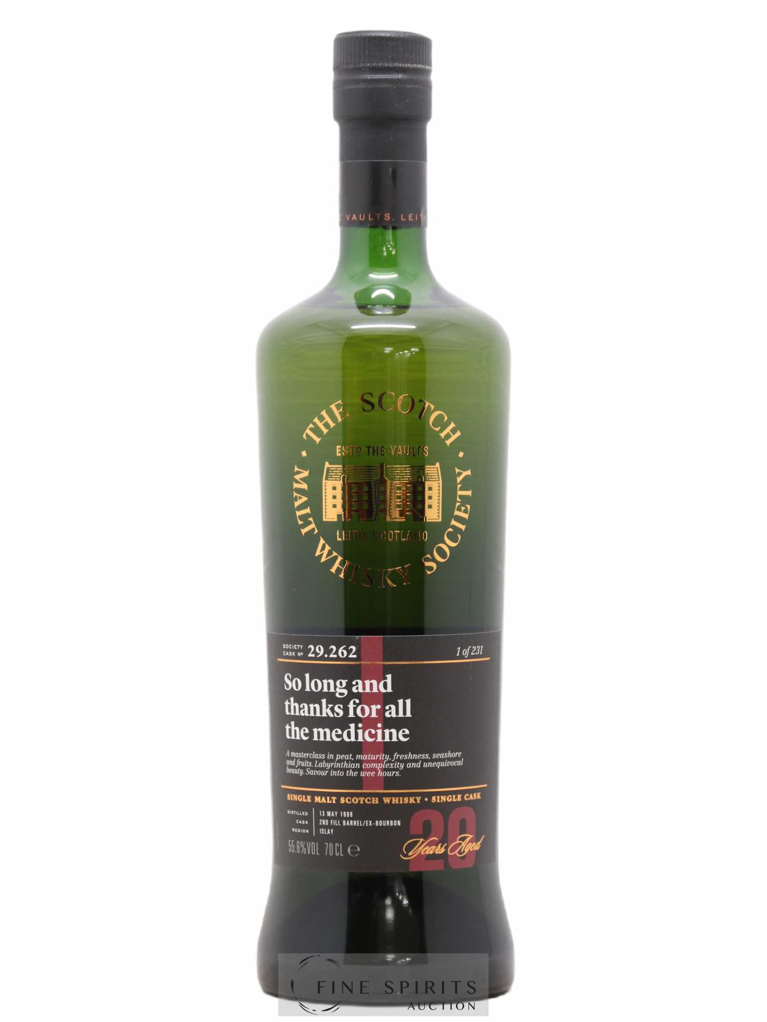 So Long and Thanks for all the Medicine 20 years 1998 The Scotch Malt Whisky Society Cask n°29.262 - One of 231 - Lot de 1 bouteille - 0