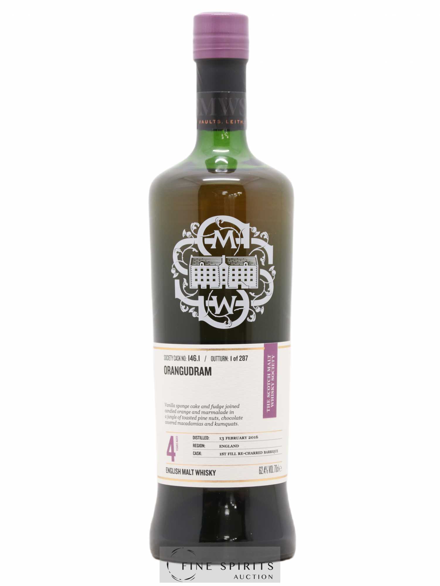 Orangudram 4 years 2016 The Scotch Malt Whisky Society Cask n°146.1 - One of 287 - Lot de 1 bouteille - 0