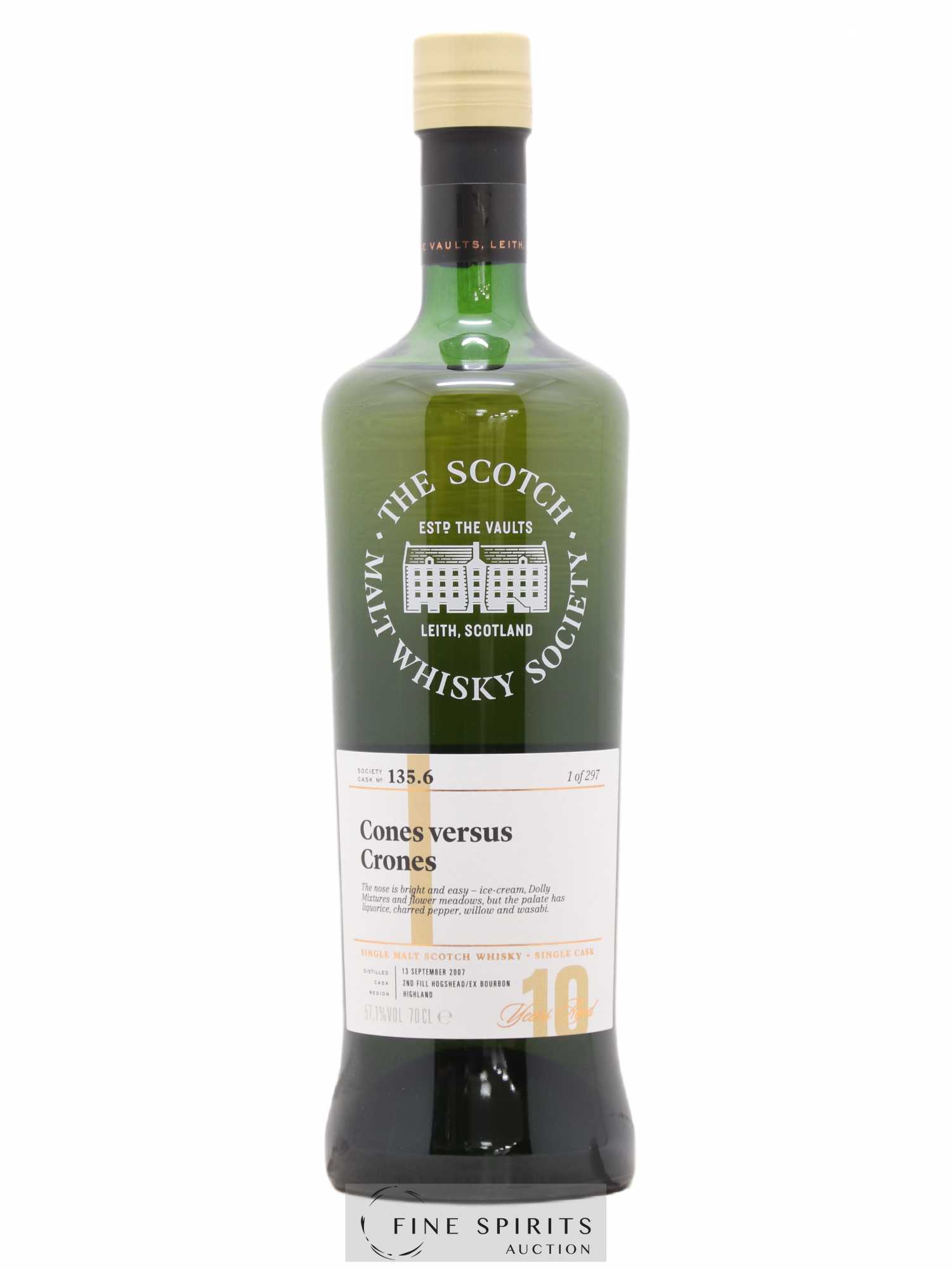 Cones versus Crones 10 years 2007 The Scotch Malt Whisky Society Cask n°135.6 - One of 297 - Lot de 1 bouteille - 0