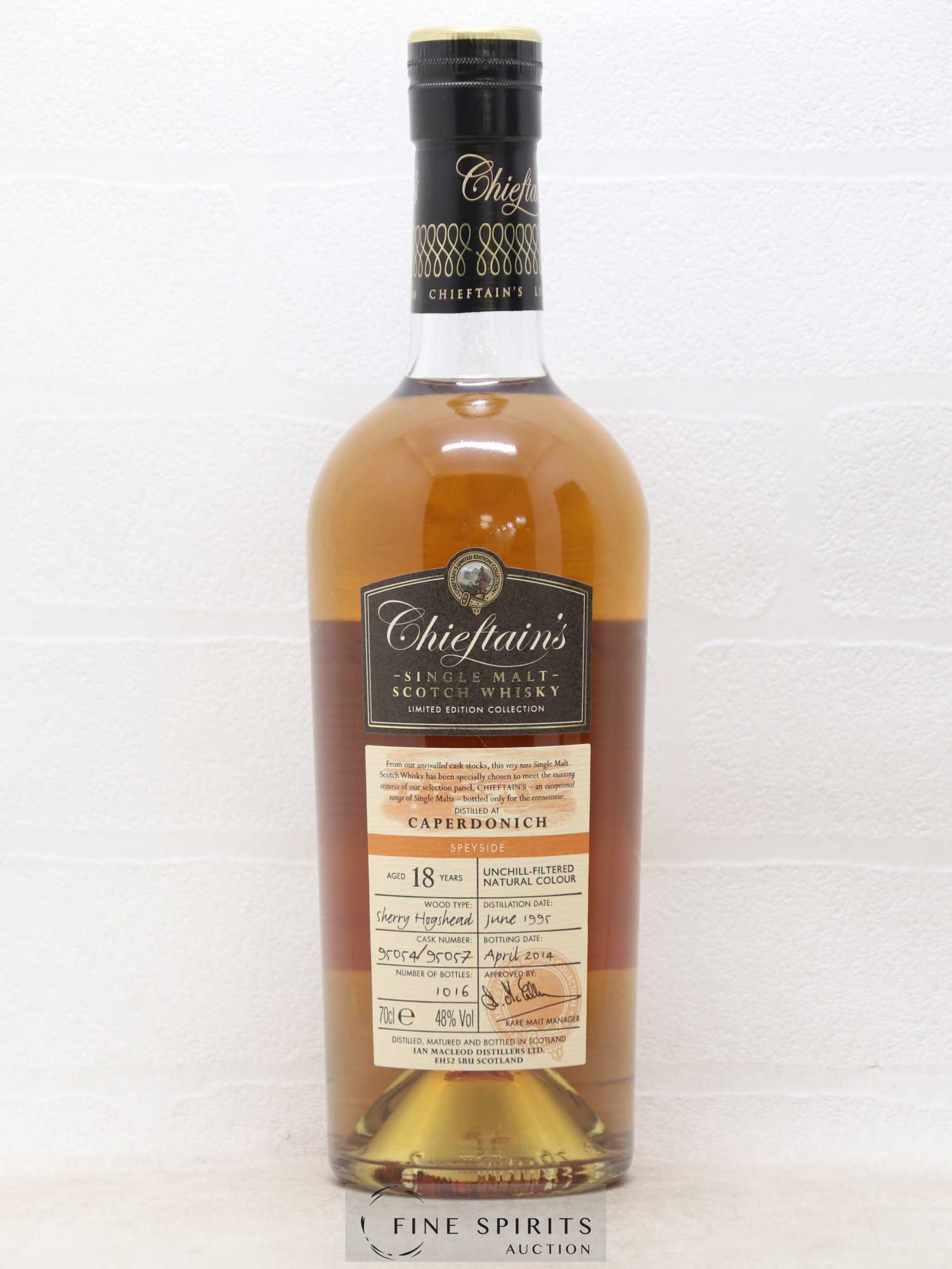 Caperdonich 18 years 1995 Ian Macleod Cask n°95054-7 - One of 1016 - Bottled 2014 Chieftain's Limited Edition Collection - Lot de 1 bouteille - 1
