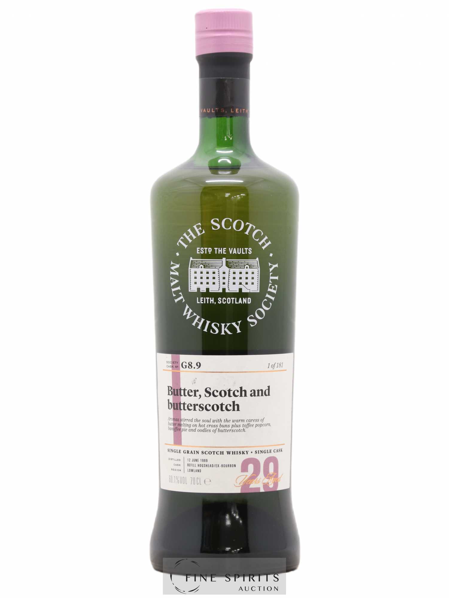 Butter, Scotch and Butterscotch 29 years 1989 The Scotch Malt Whisky Society Cask n°G8.9 - One of 181 - Posten von 1 Flasche - 0