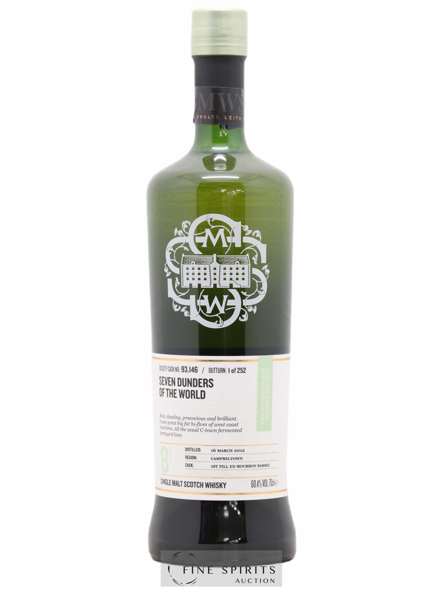 Seven Dunders of the World 8 years 2012 The Scotch Malt Whisky Society Cask n°93.146 - One of 252 - Lot de 1 bouteille - 0