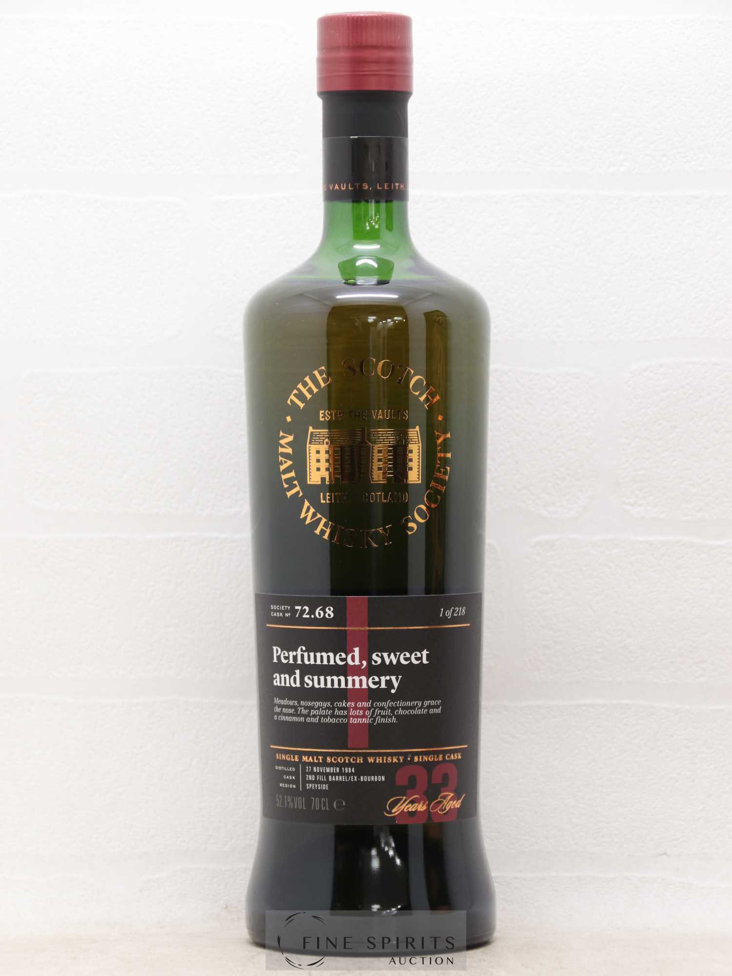 Perfumed, Sweet and Summery 33 years 1984 The Scotch Malt Whisky Society Cask n°72.68 - One of 218 - Lotto di 1 bottiglia - 1