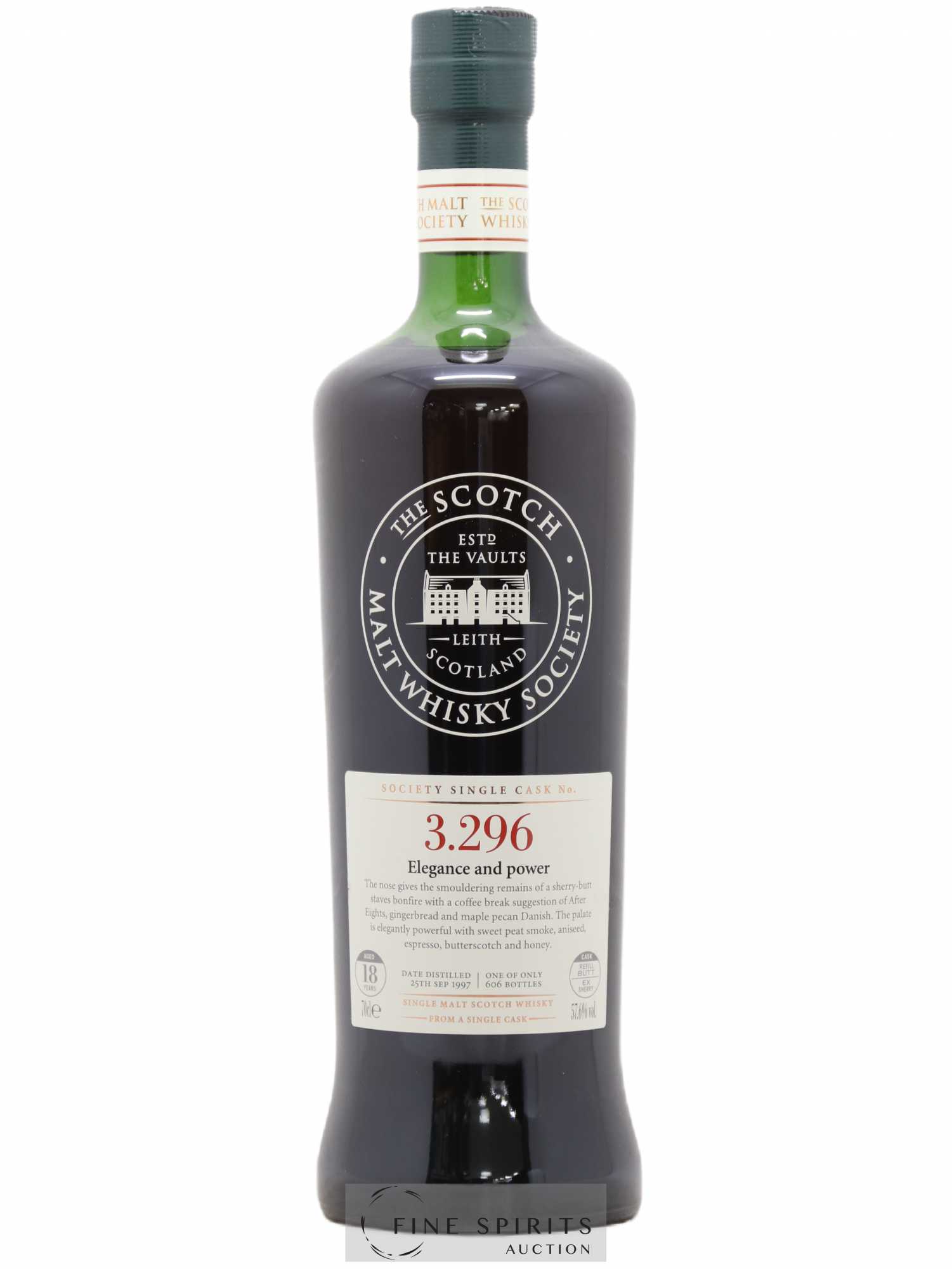 Elegance and Power 18 years 1997 The Scotch Malt Whisky Society Cask n°3.296 - One of 606 - Lot de 1 bouteille - 0