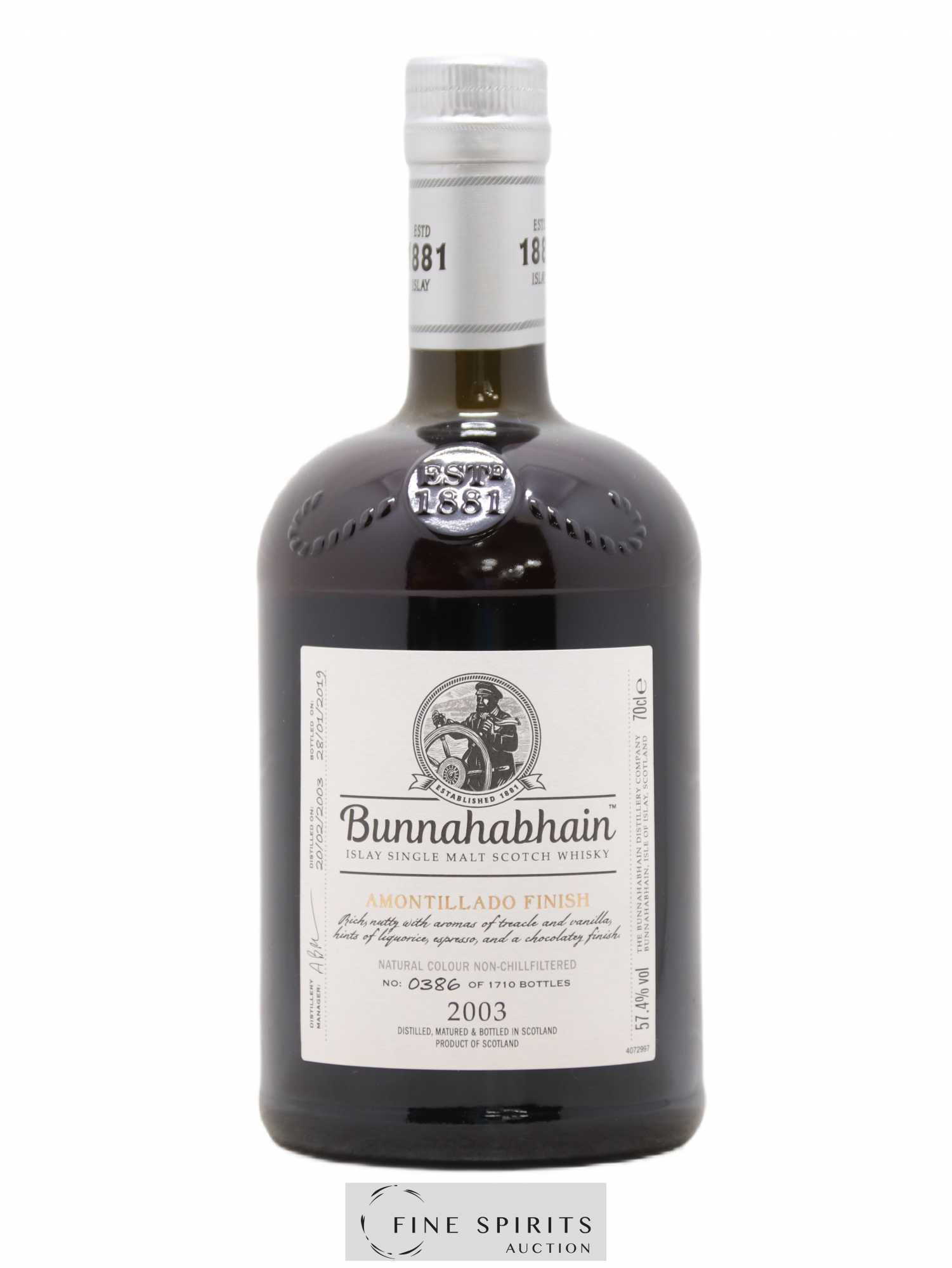 Bunnahabhain 2003 Of. Amontillado Finish One of 1710 - bottled 2019 - Lot de 1 bouteille - 0
