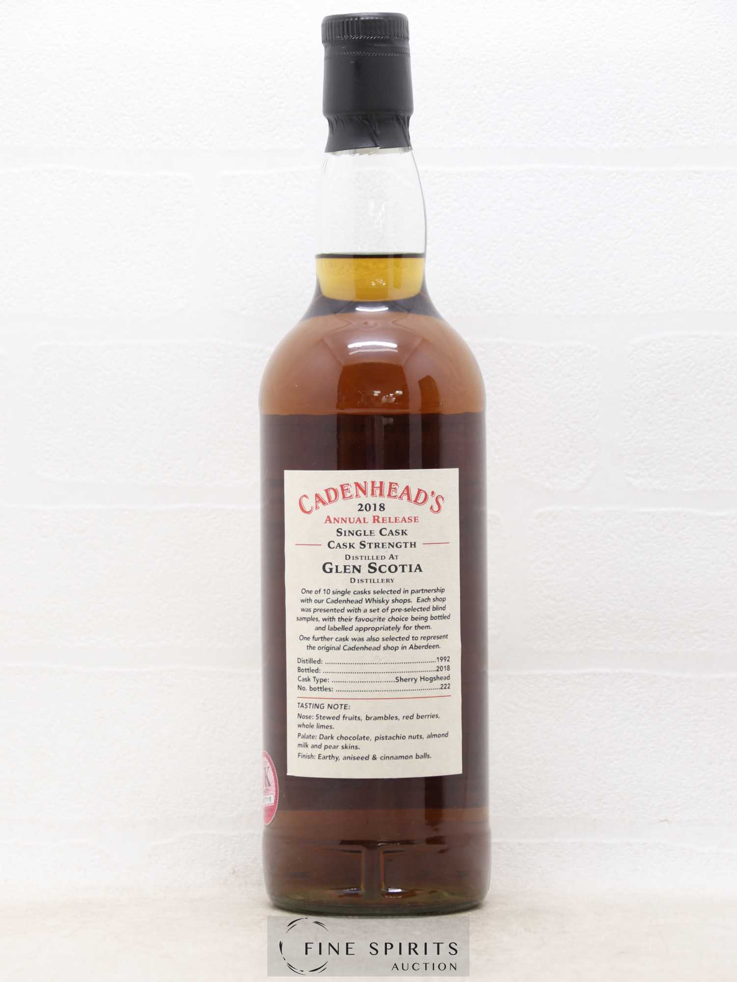 Glen Scotia 26 years 1992 Cadenhead's Cask Strength One of 222 - bottled 2018 Cadenhead's Whisky Shop - Lot de 1 bouteille - 2