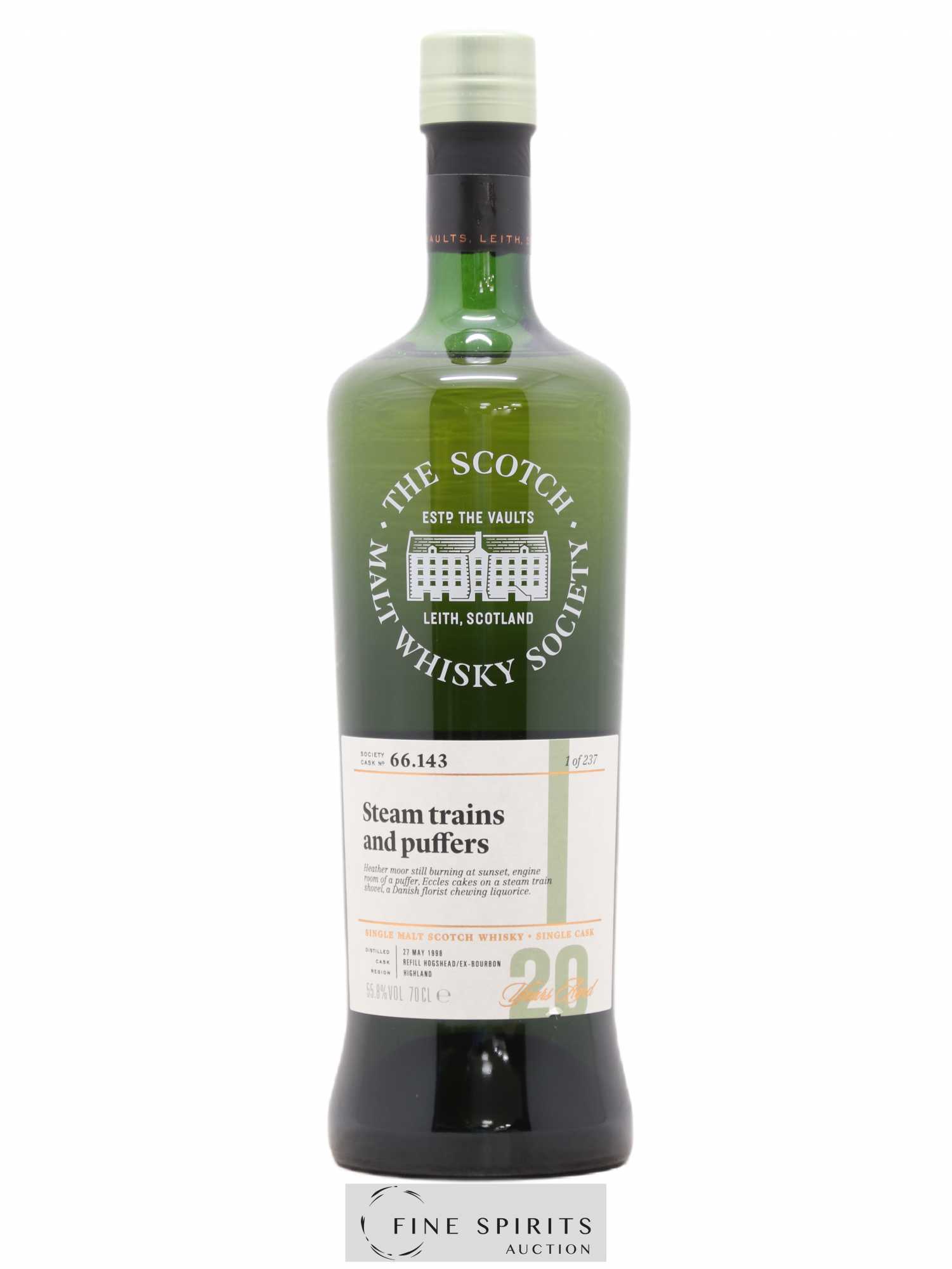 Steam Trains and Puffers 20 years 1998 The Scotch Malt Whisky Society Cask n°66.143 - One of 237 - Lotto di 1 bottiglia - 0