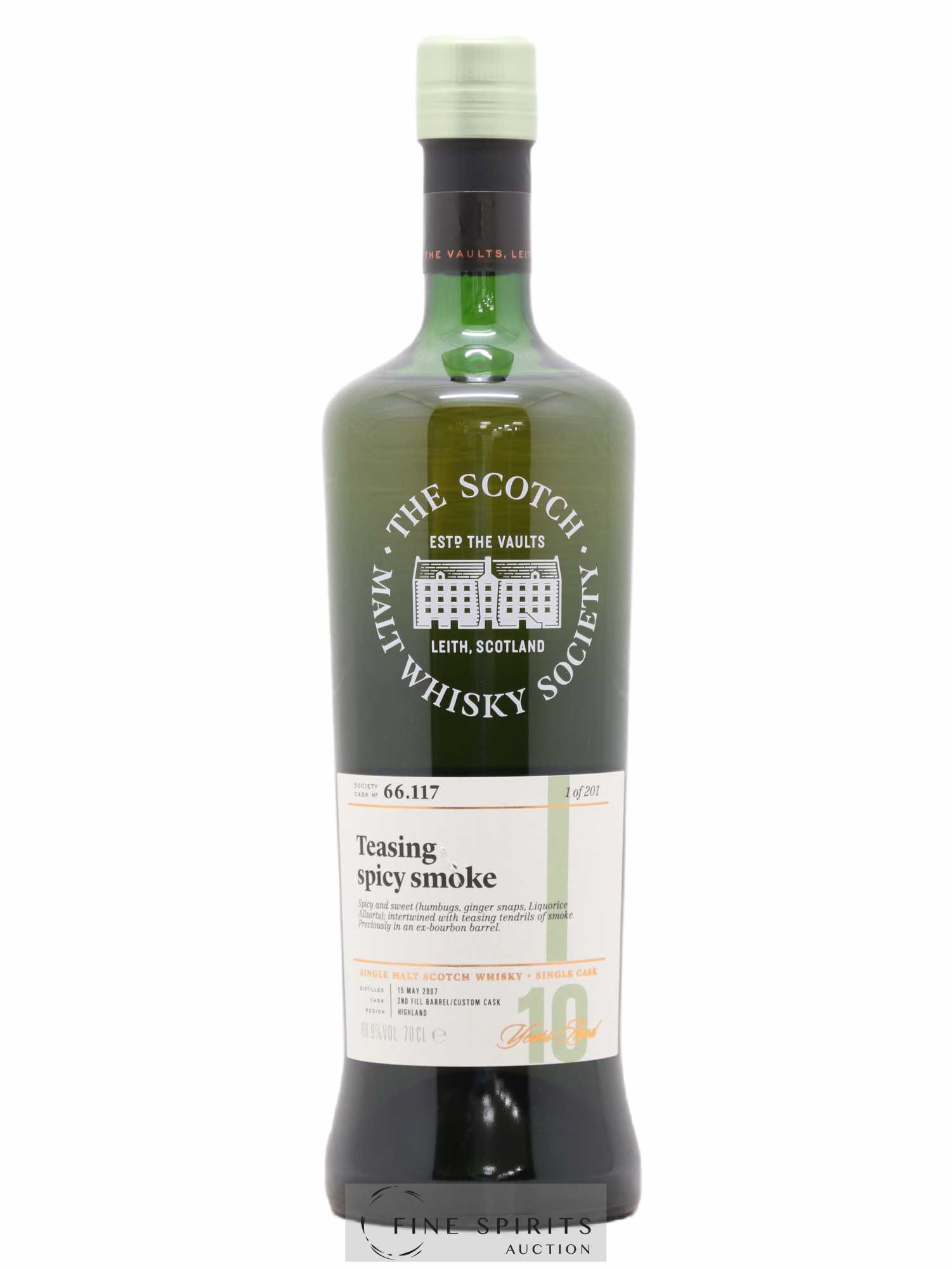 Teasing Spicy Smoke 10 years 2007 The Scotch Malt Whisky Society Cask n°66.117 - One of 201 - Lot de 1 bouteille - 0