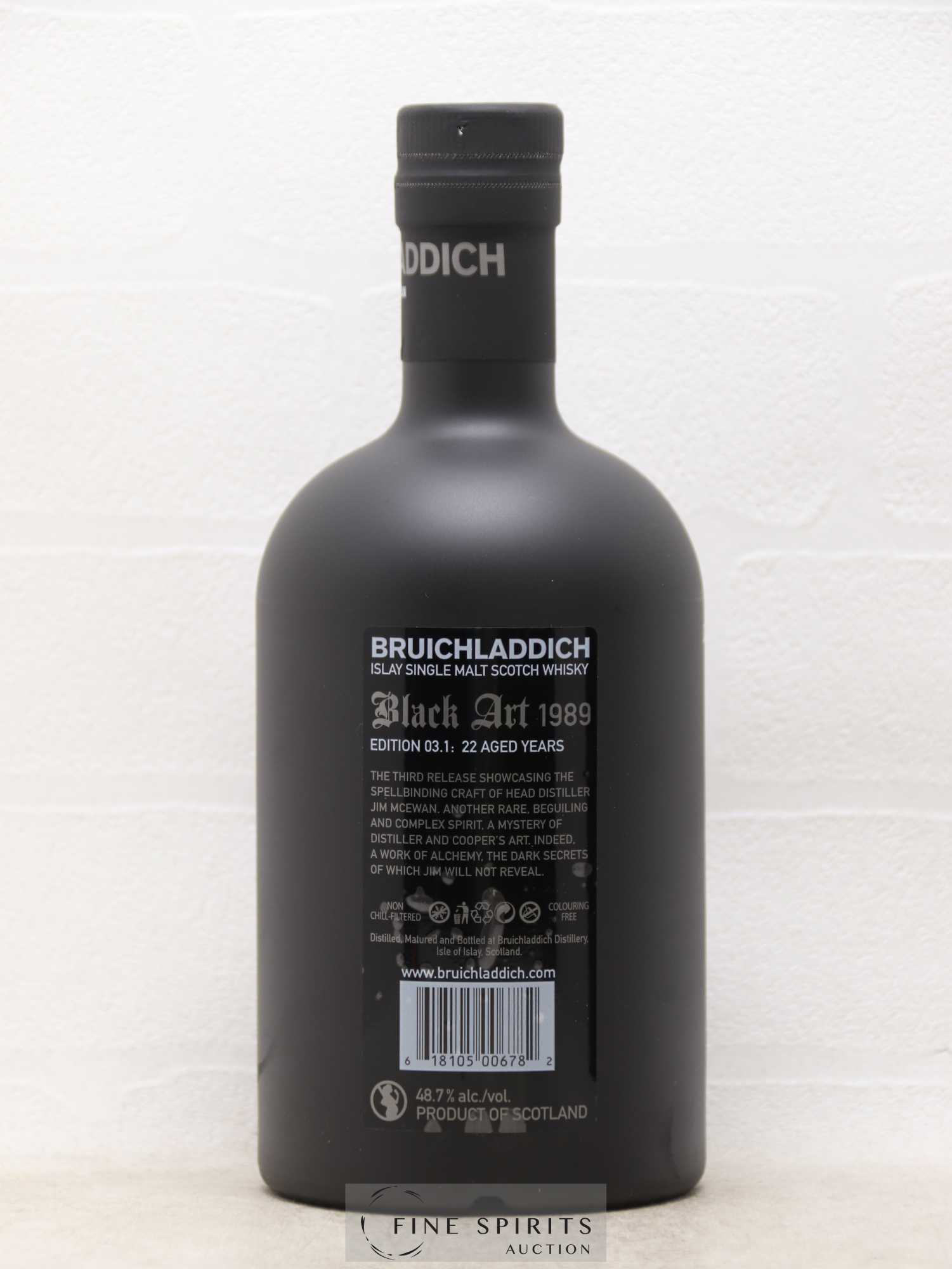 Bruichladdich 22 years 1989 Of. Black Art Edition 03.1 3rd Release - Lot de 1 bouteille - 2