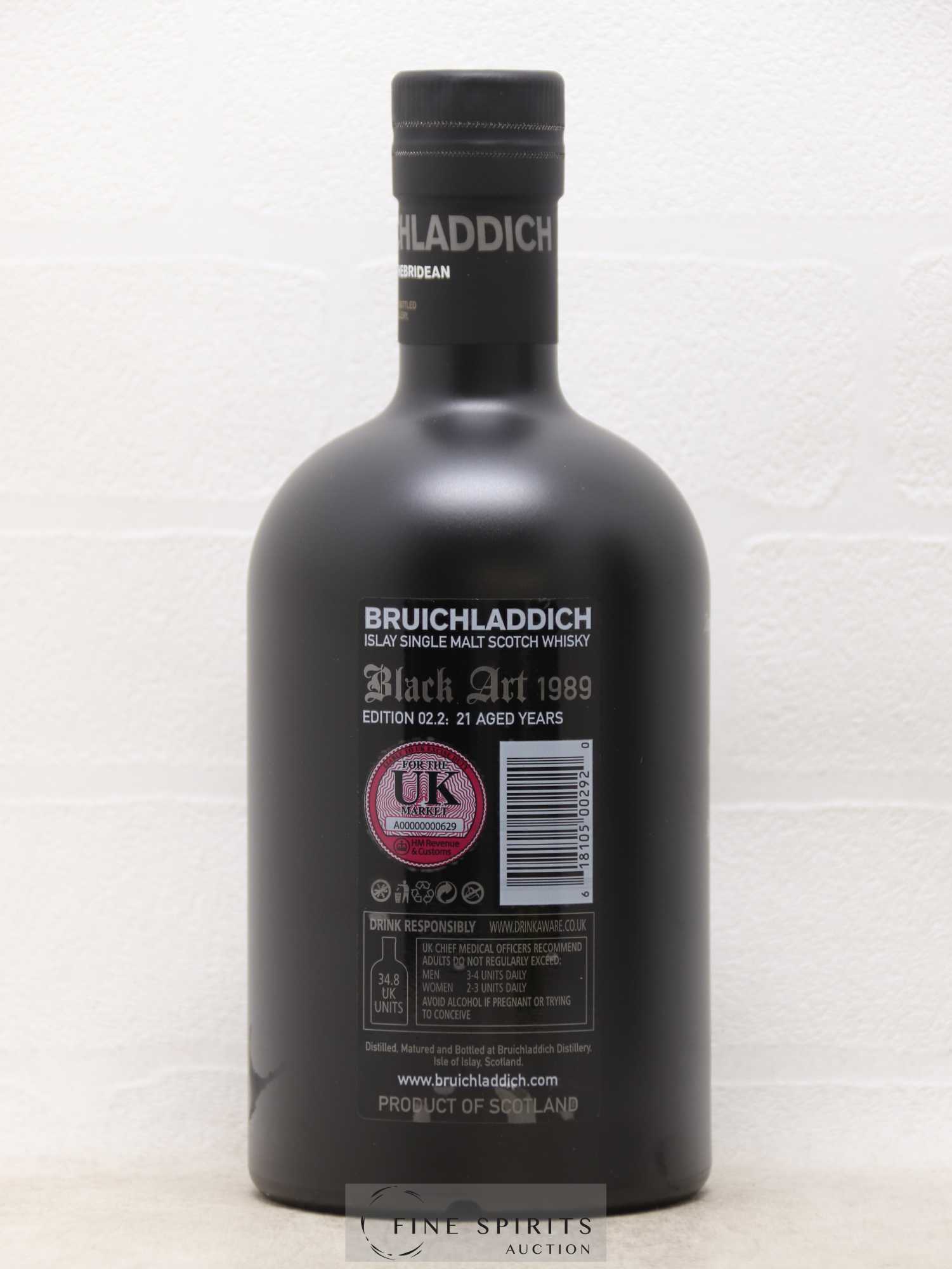 Bruichladdich 21 years 1989 Of. Black Art Edition 02.2 2nd Release - Lot of 1 bottle - 2
