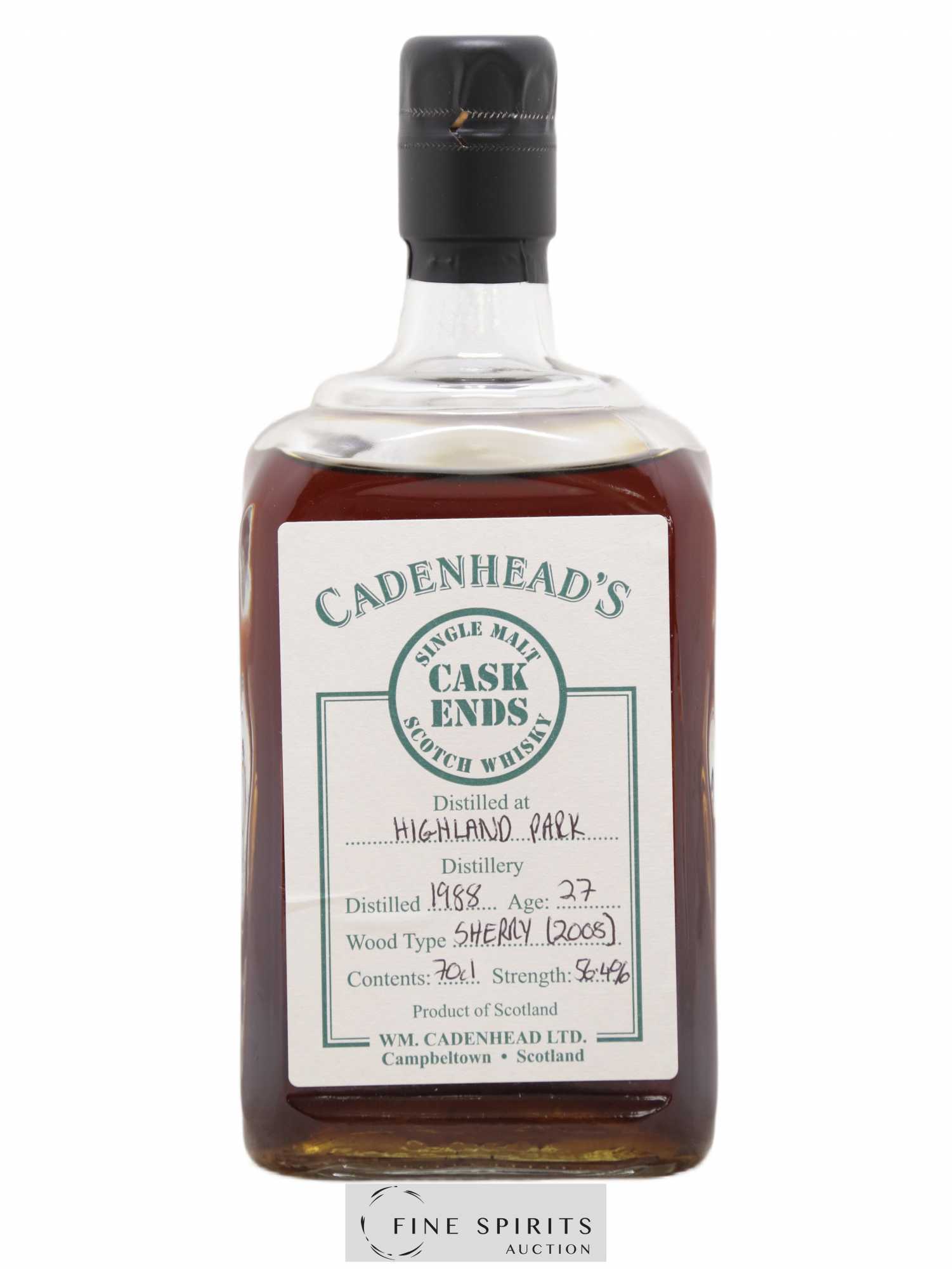 Highland Park 27 years 1988 Cadenhead's Cask Ends Sherry Wood - Lot de 1 bouteille - 0