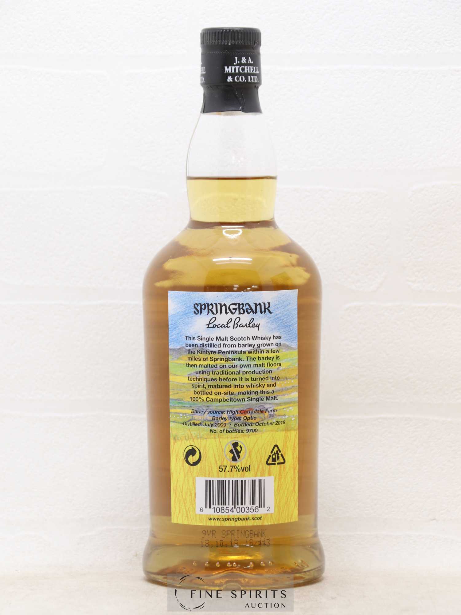 Springbank 9 years 2009 Of. Local Barley One of 9700 - bottled 2018 - Lot de 1 bouteille - 2