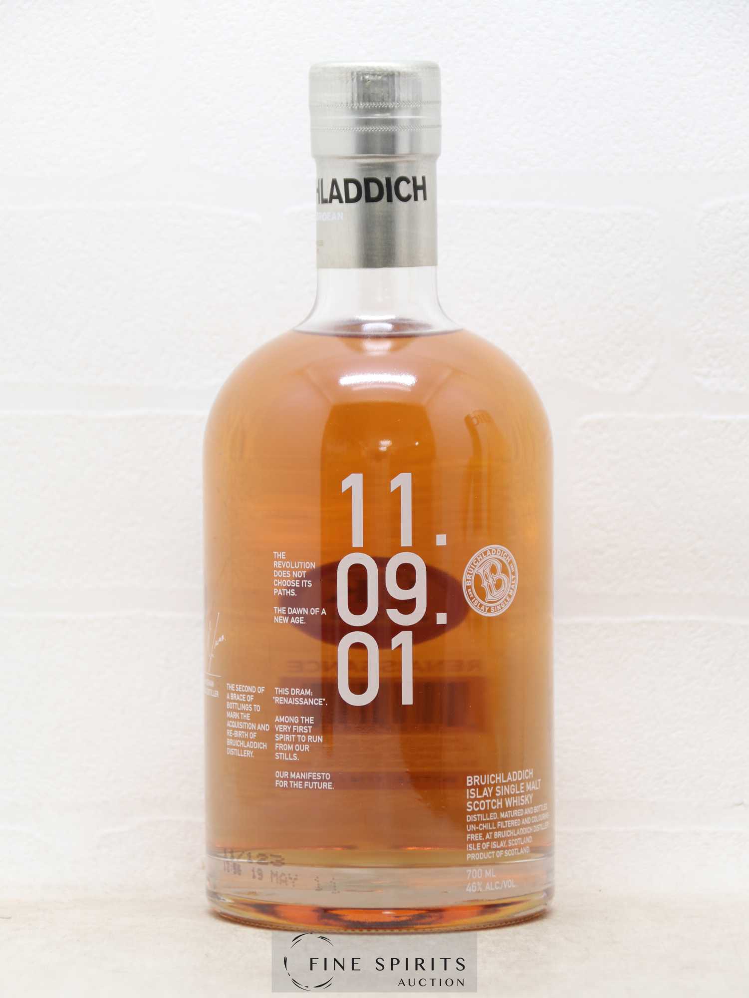 Bruichladdich Of. 11.09.01 - Renaissance One of 2500 Limited Edition - Lot of 1 bottle - 1