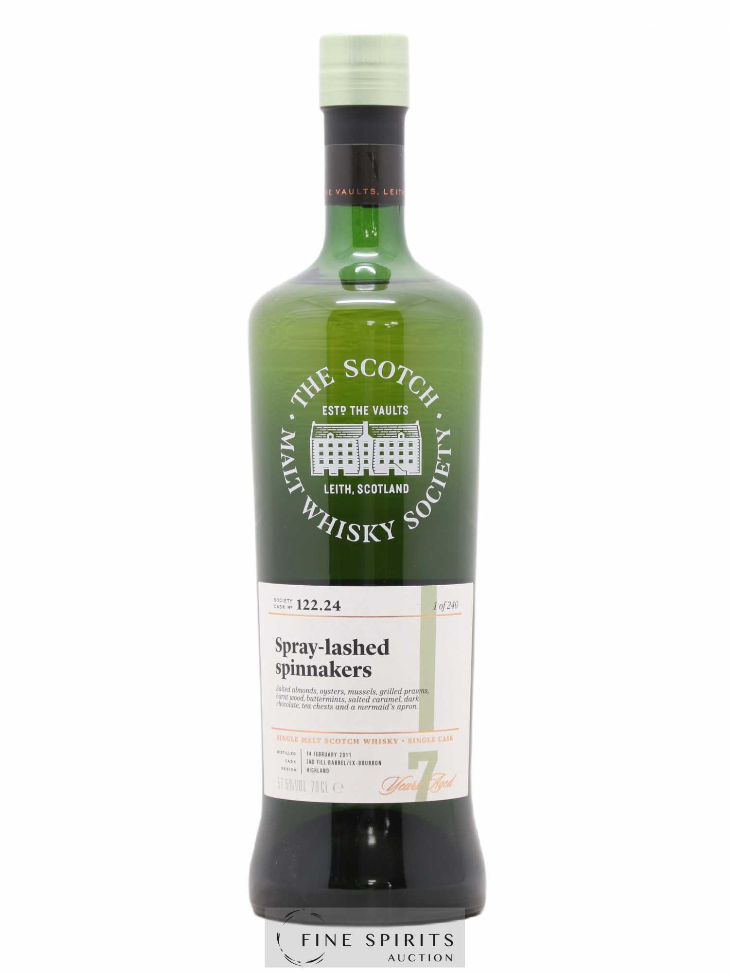 Spray-Lashed Spinnakers 7 years 2011 The Scotch Malt Whisky Society Cask n°122.24 - One of 240 - Lot de 1 bouteille - 0
