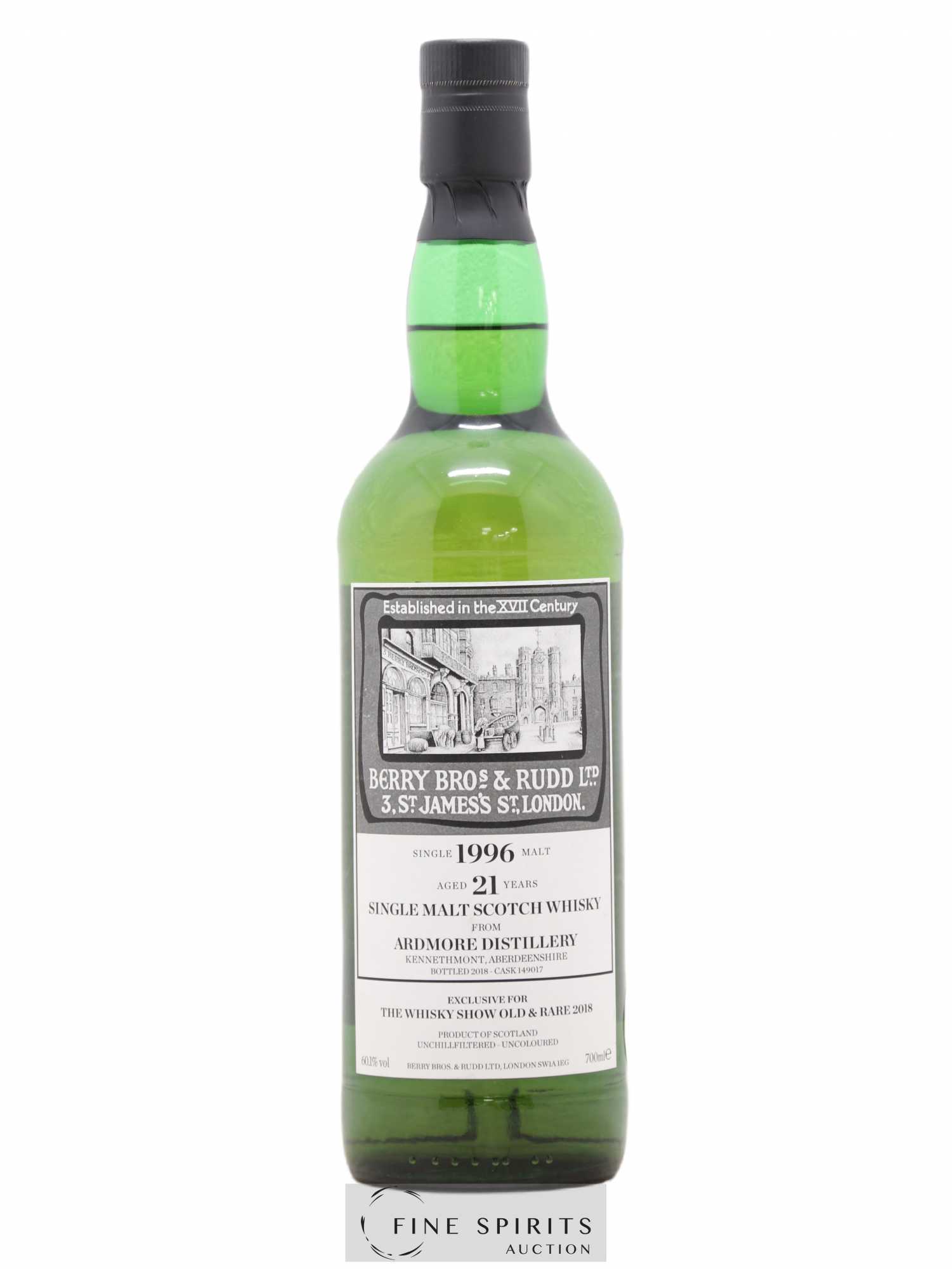 Ardmore 21 years 1996 Berry Bros & Rudd Cask n°149017 - bottled 2018 Whisky Show Old & Rare - Lot de 1 bouteille - 0