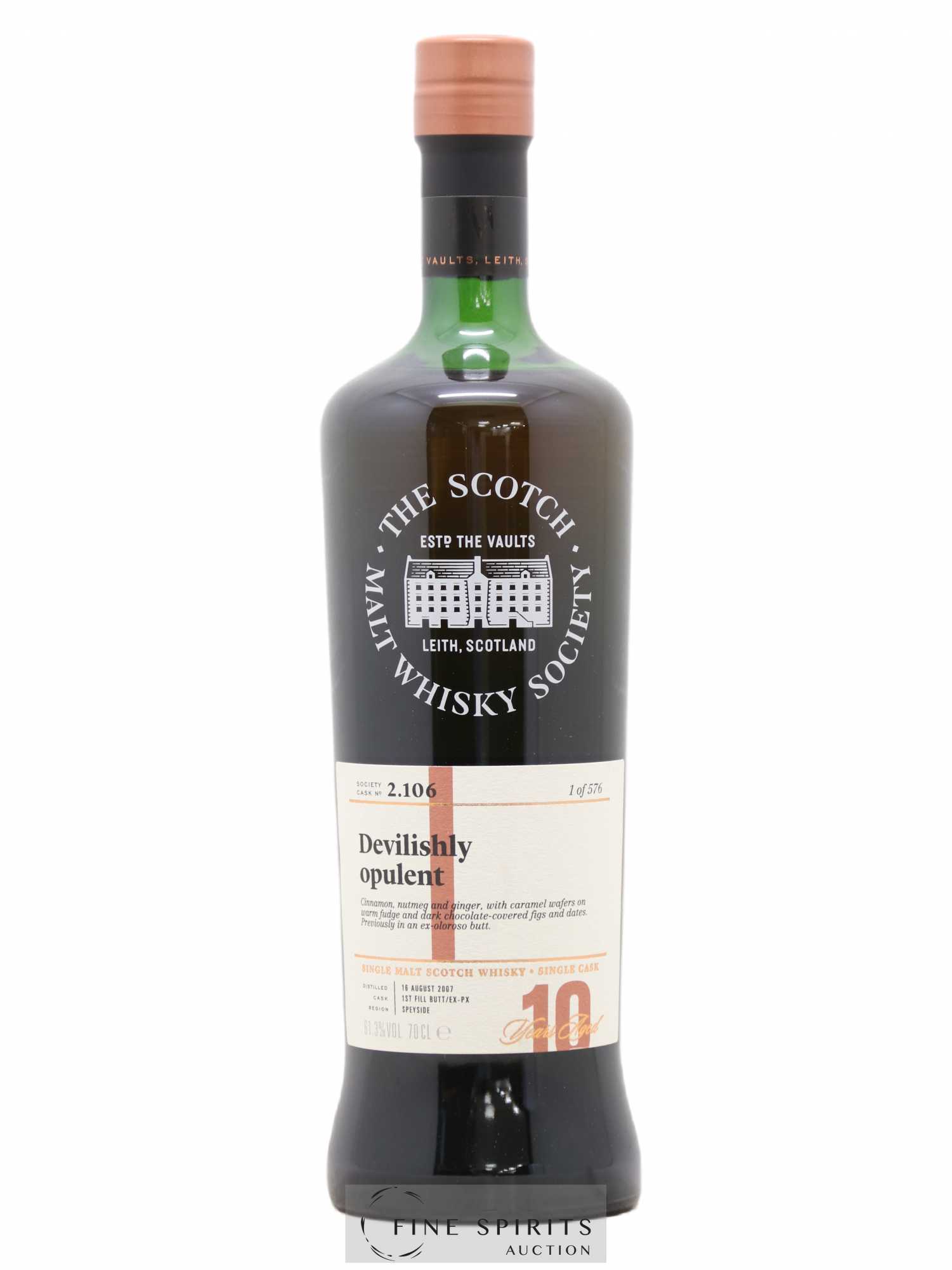 Devilishly Opulent 10 years 2007 The Scotch Malt Whisky Society Cask n°2.106 - One of 576 - Lot de 1 bouteille - 0