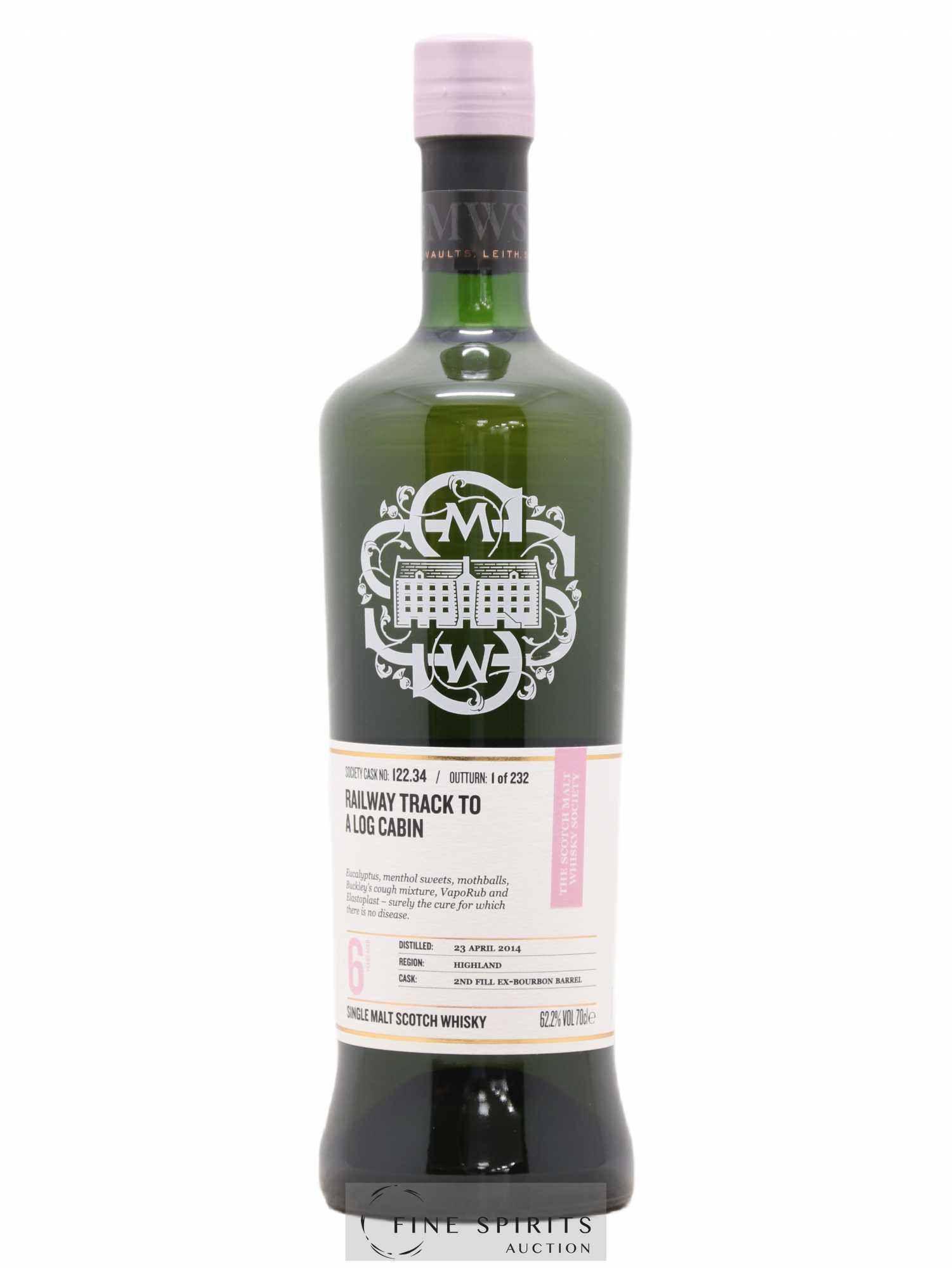 Railway Track to A Log Cabin 6 years 2014 The Scotch Malt Whisky Society Cask n°122.34 - One of 232 - Lot de 1 bouteille - 0
