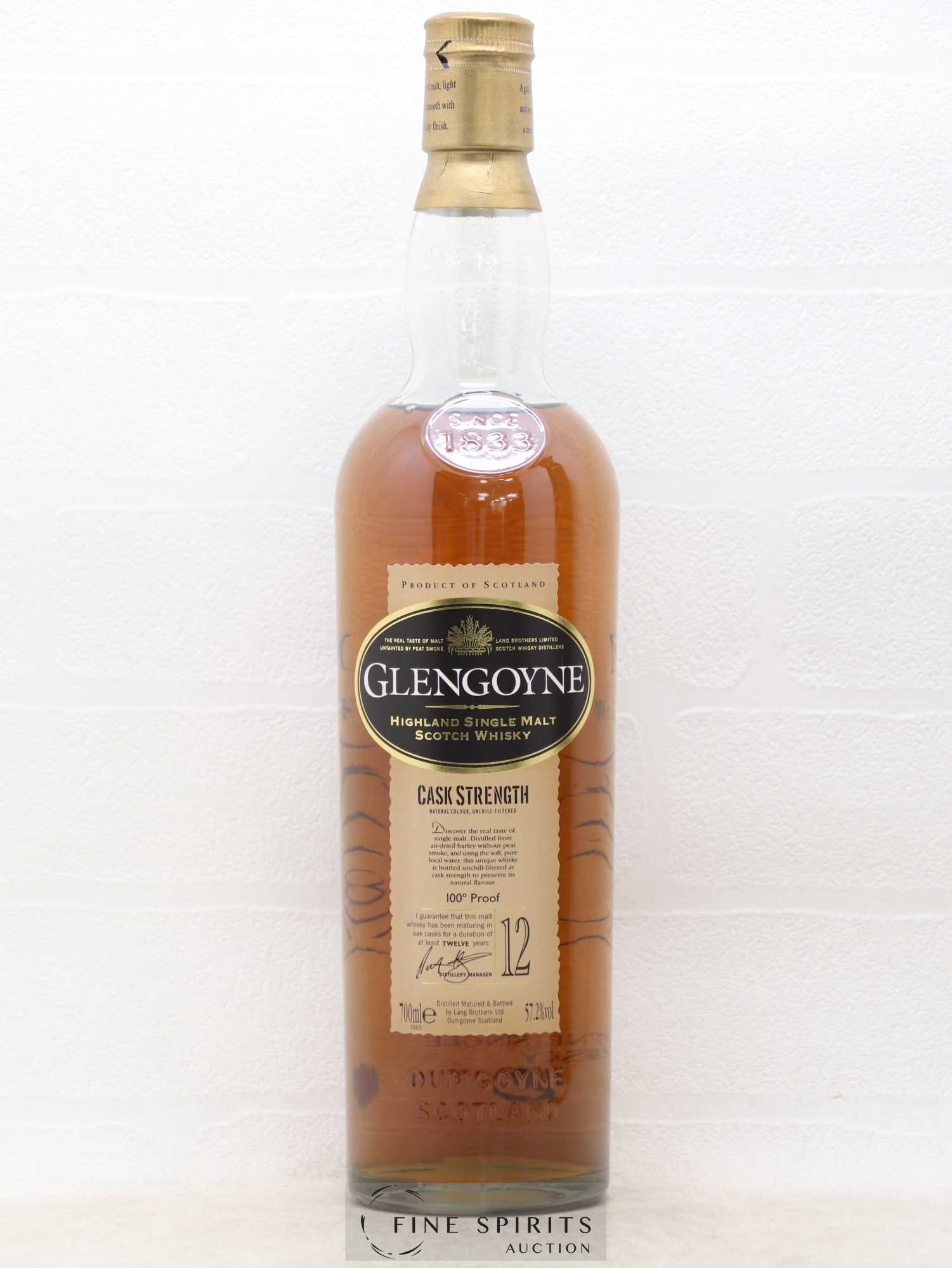 Glengoyne 12 years Of. Cask Strength 100° Proof - Lot de 1 bouteille - 1