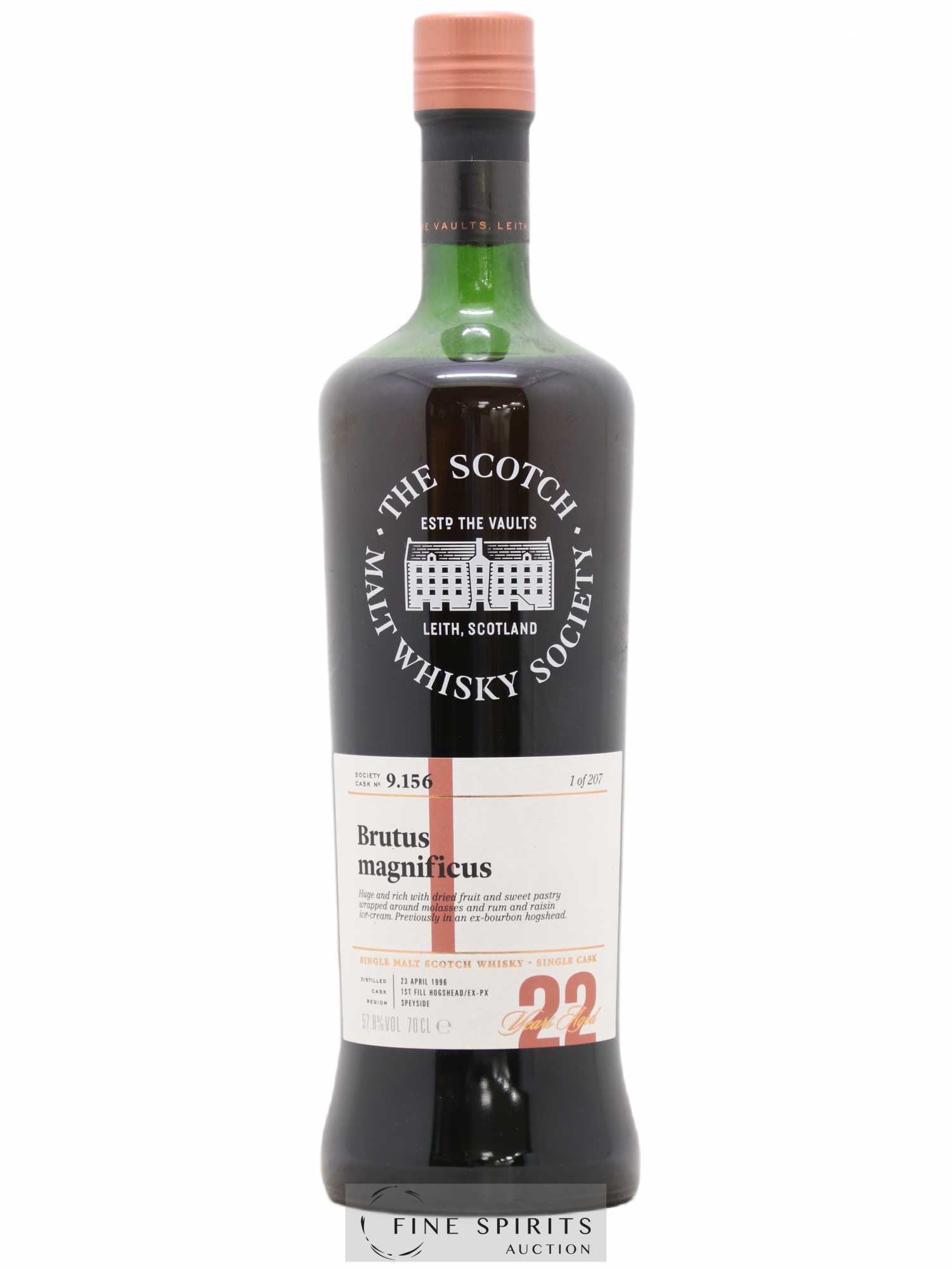 Brutus Magnificus 22 years 1996 The Scotch Malt Whisky Society Cask n°9.156 - One of 207 - Lot de 1 bouteille - 0