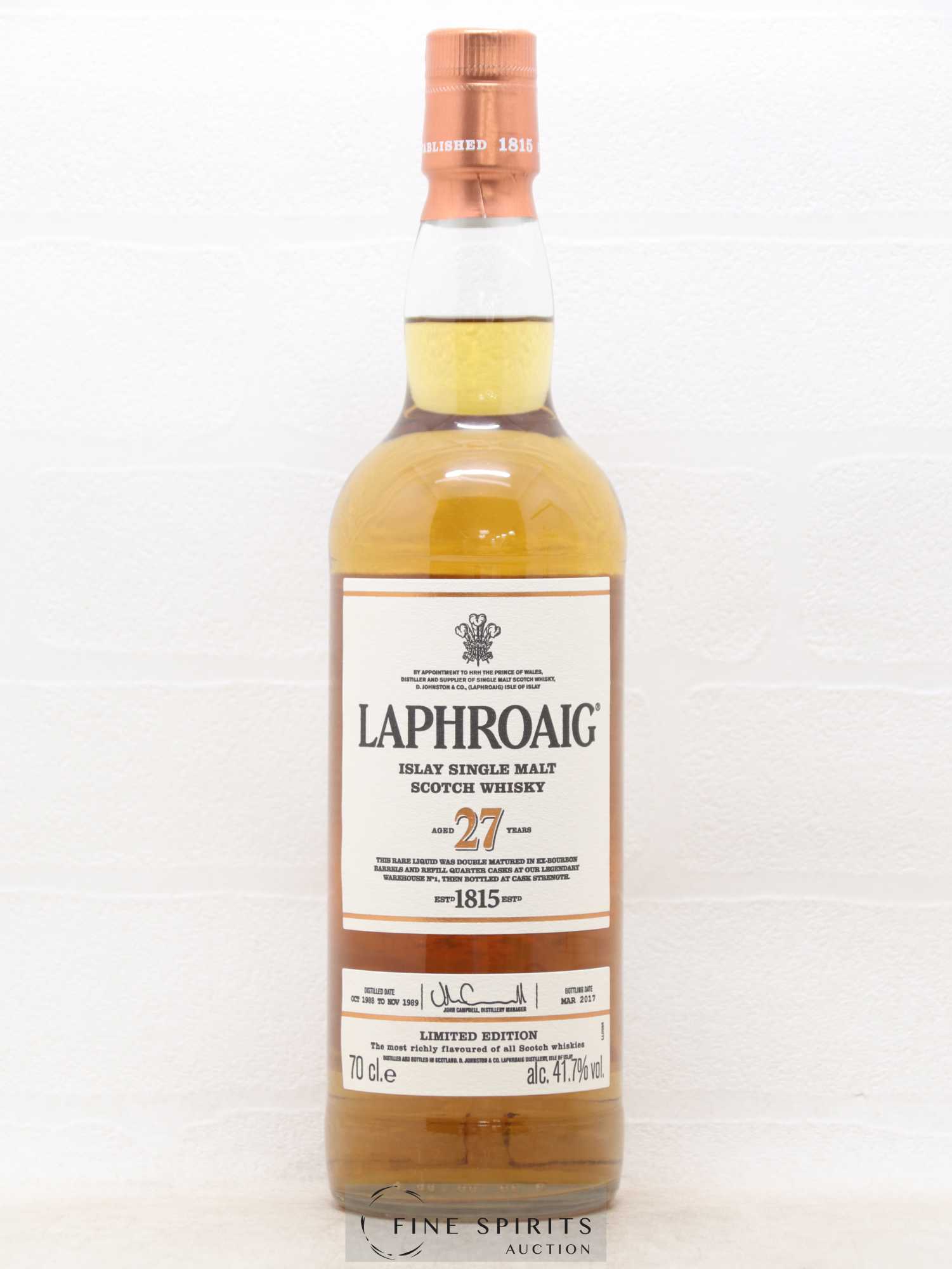 Laphroaig 27 years Of. distilled 1988 & 1989 bottled 2017 Limited Edition - Lot de 1 bouteille - 1