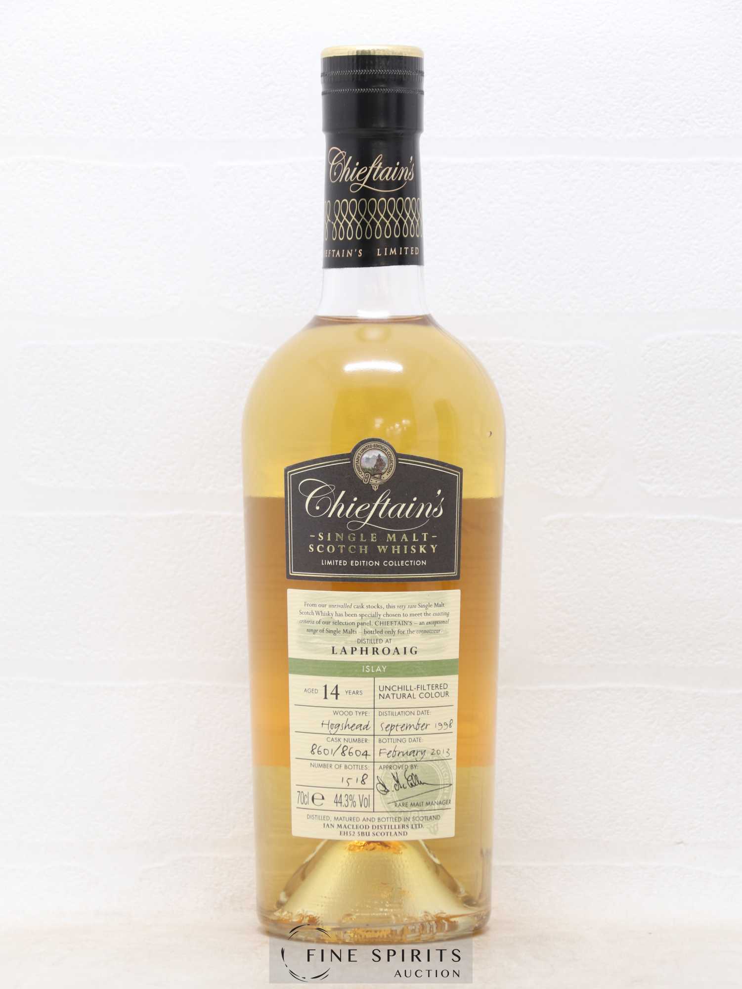 Laphroaig 14 years 1998 Ian Macleod Cask n°8601-4 - One of 1518 - Bottled 2013 Chieftain's Limited Edition Collection - Lot de 1 bouteille - 1
