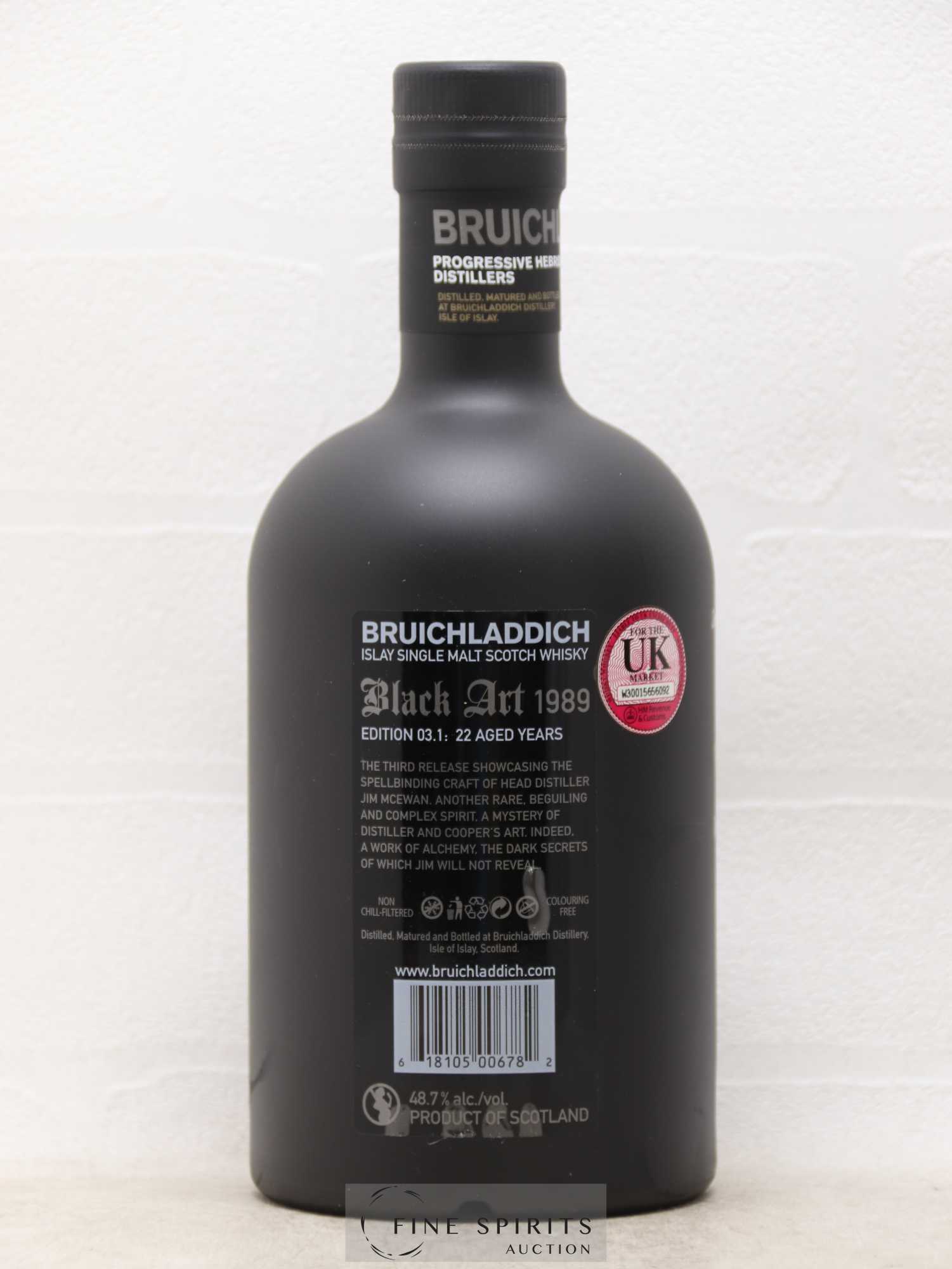 Bruichladdich 22 years 1989 Of. Black Art Edition 03.1 3rd Release - Lot de 1 bouteille - 2