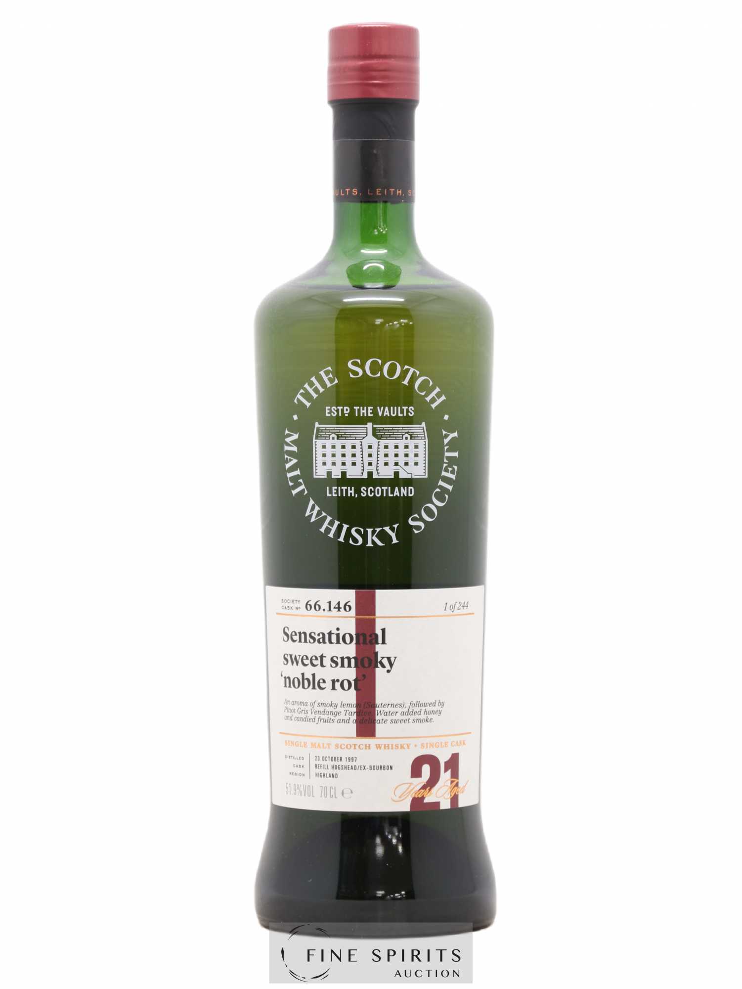 Sensational Sweet Smoky Noble Rot 21 years 1997 The Scotch Malt Whisky Society Cask n°66.146 - One of 244 - Posten von 1 Flasche - 0