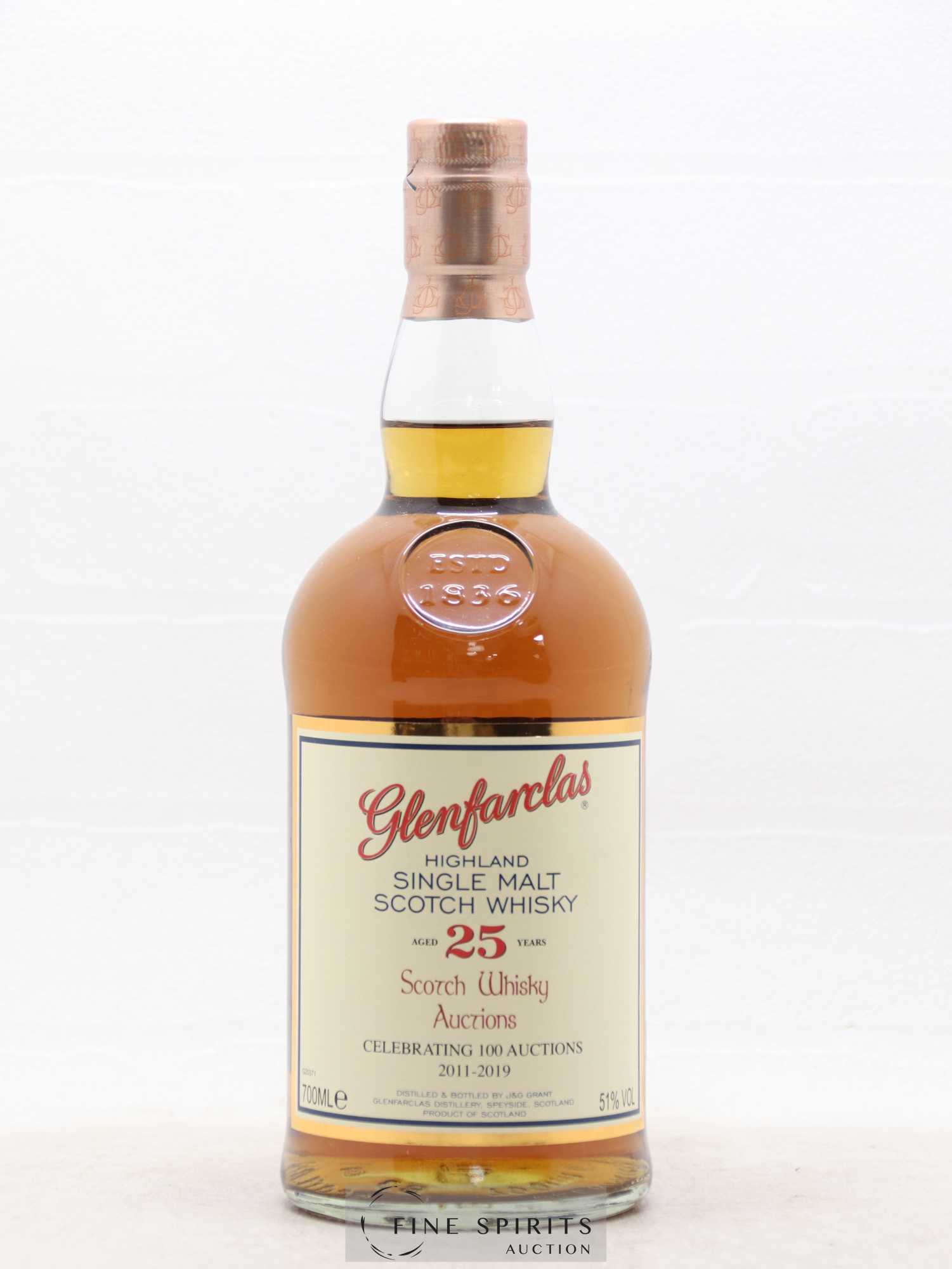 Glenfarclas 25 years Of. Scotch Whisky Auctions Celebrating 100 Auctions 2011-2019 - Lot de 1 bouteille - 1