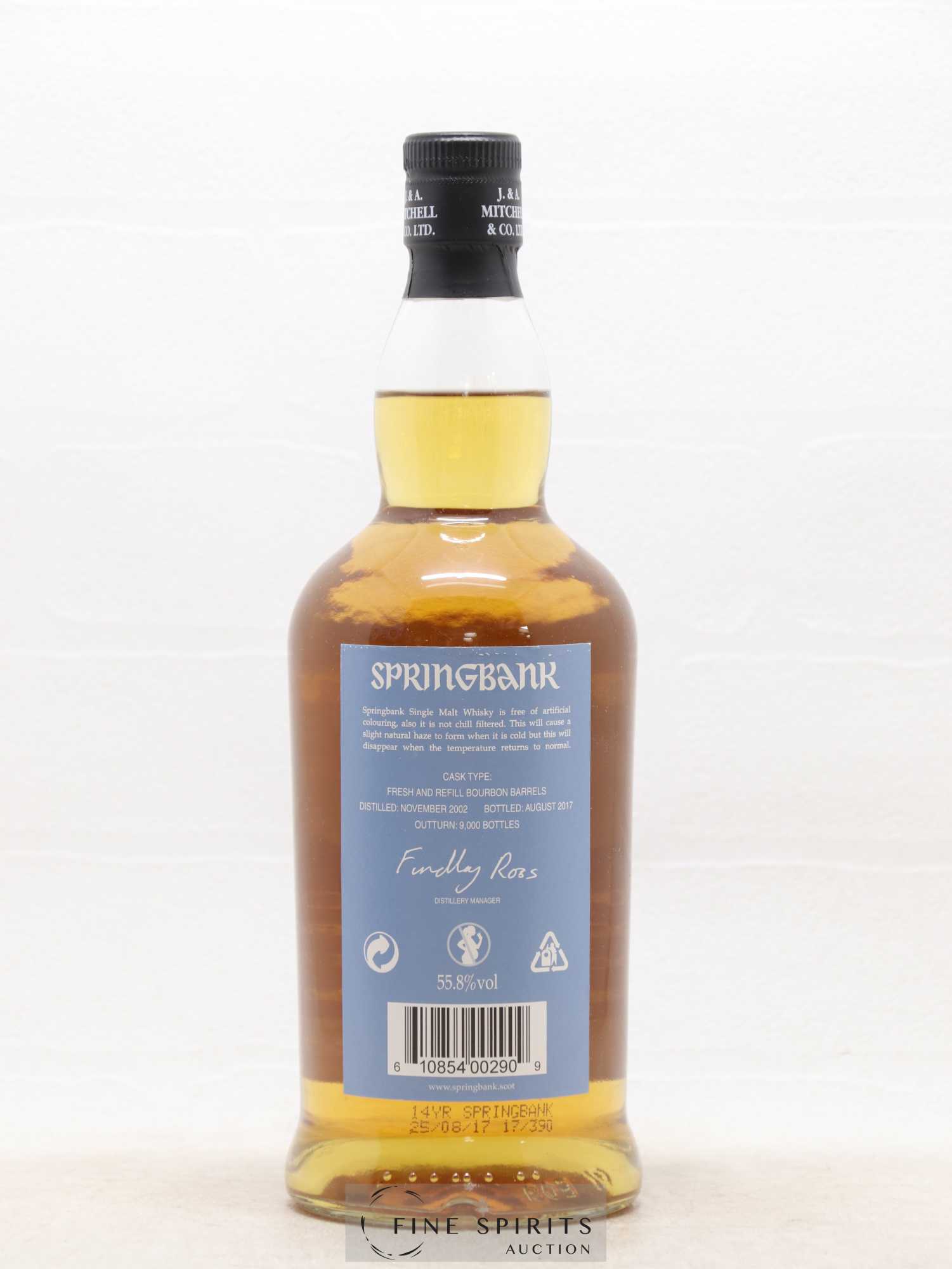Springbank 14 years 2002 Of. Bourbon Wood One of 9000 - bottled 2017 - Lot de 1 bouteille - 2