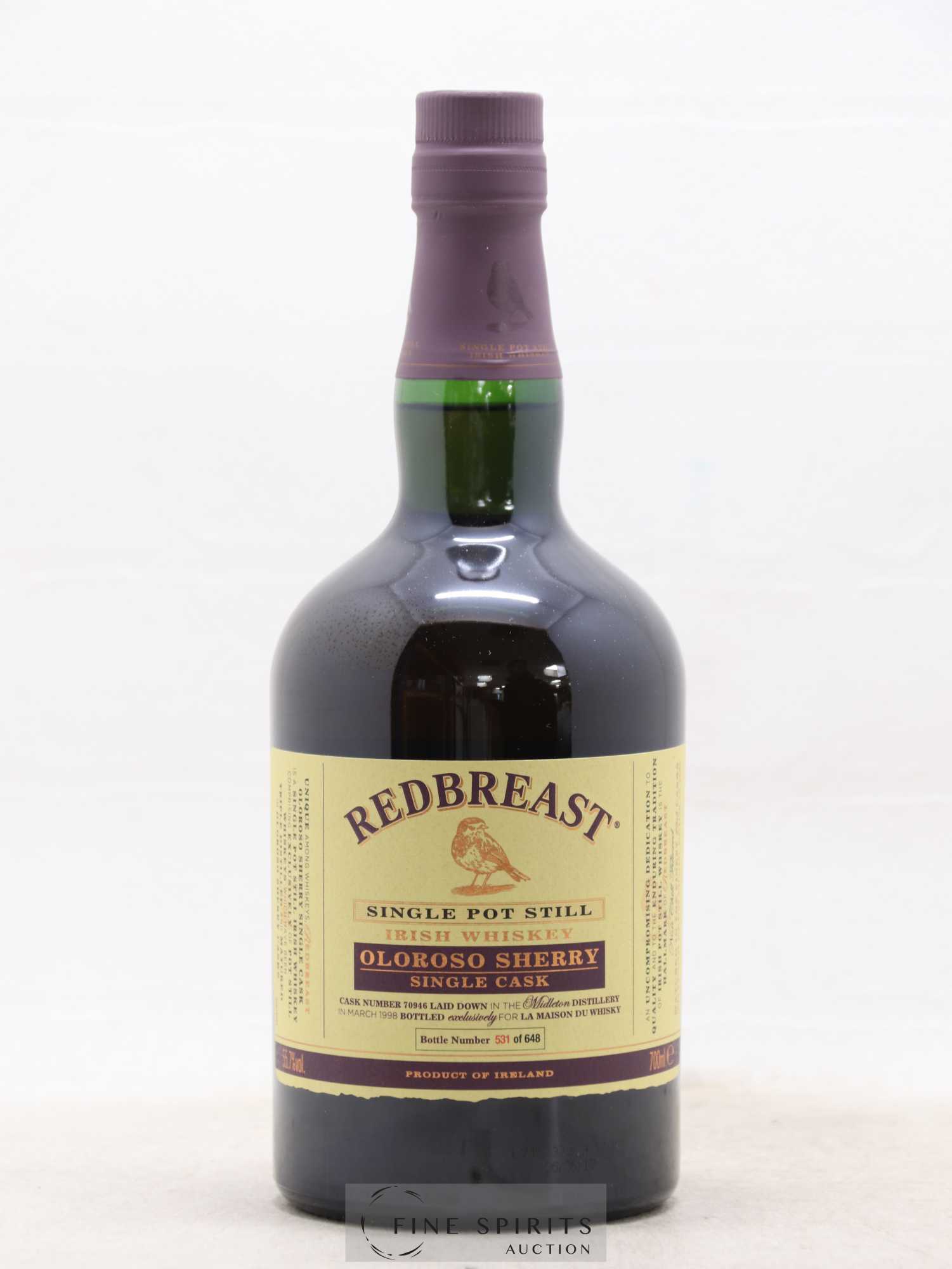 Redbreast 1998 Of. Oloroso Sherry Single Cask n°70946 - One of 648 LMDW - Posten von 1 Flasche - 1