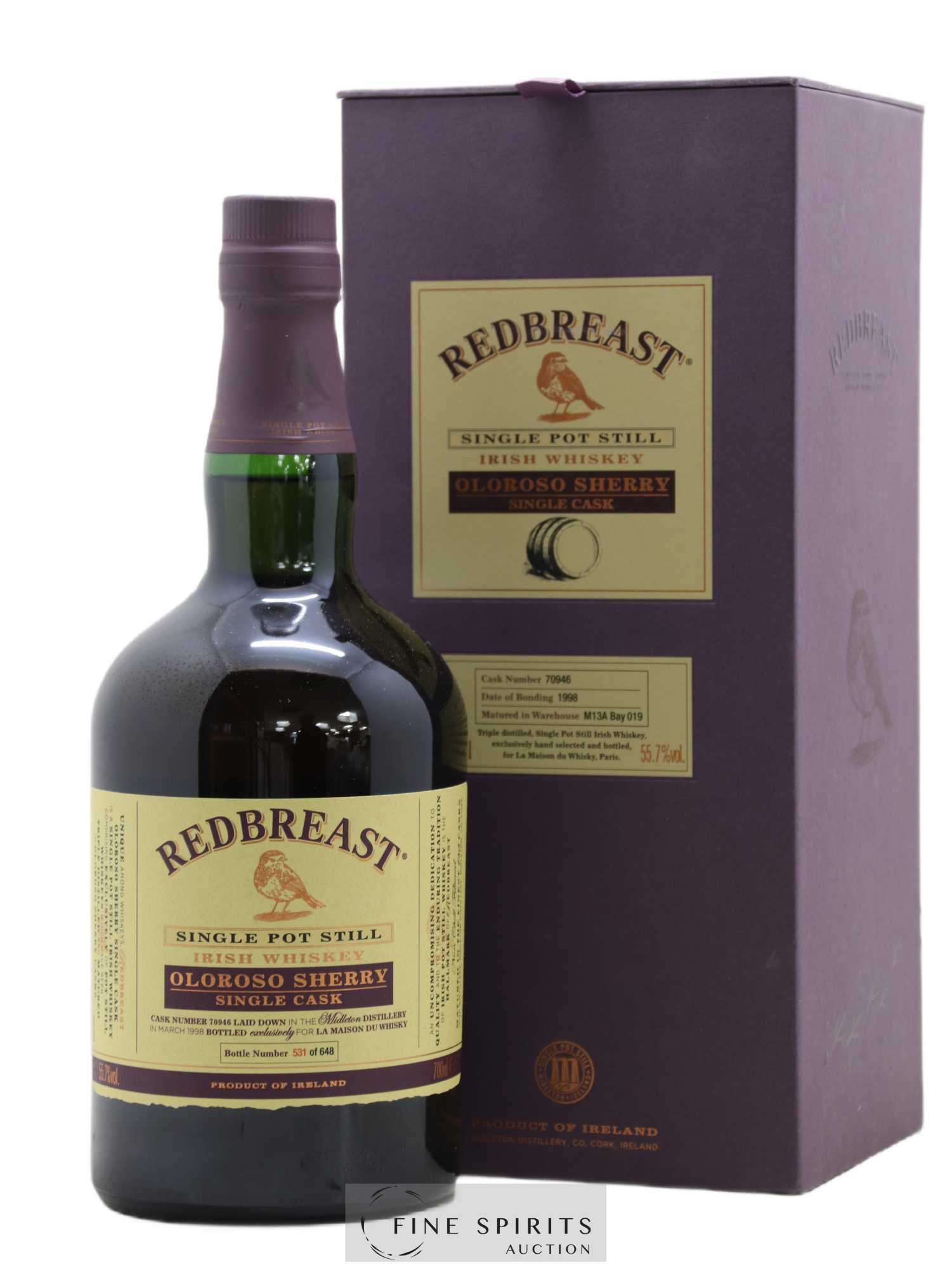 Redbreast 1998 Of. Oloroso Sherry Single Cask n°70946 - One of 648 LMDW - Posten von 1 Flasche - 0