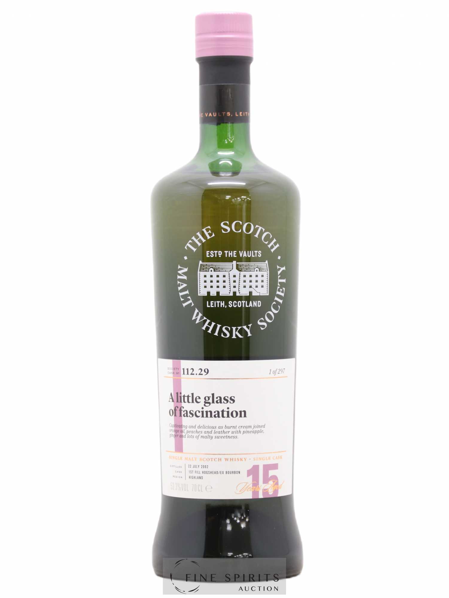 A Little Glass of Fascination 15 years 2002 The Scotch Malt Whisky Society Cask n°112.29 - One of 297 - Lot de 1 bouteille - 0