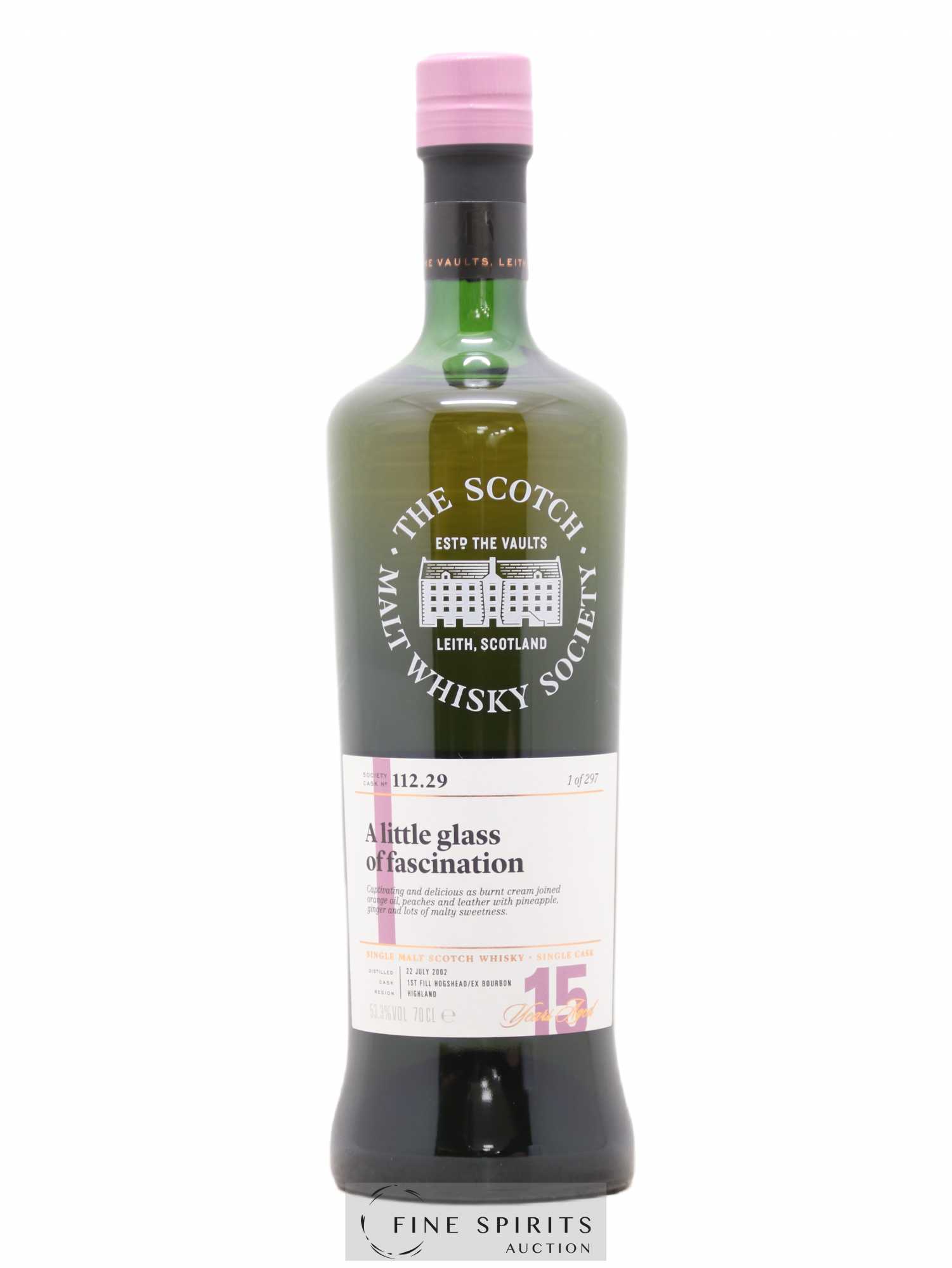A Little Glass of Fascination 15 years 2002 The Scotch Malt Whisky Society Cask n°112.29 - One of 297 - Lot de 1 bouteille - 0
