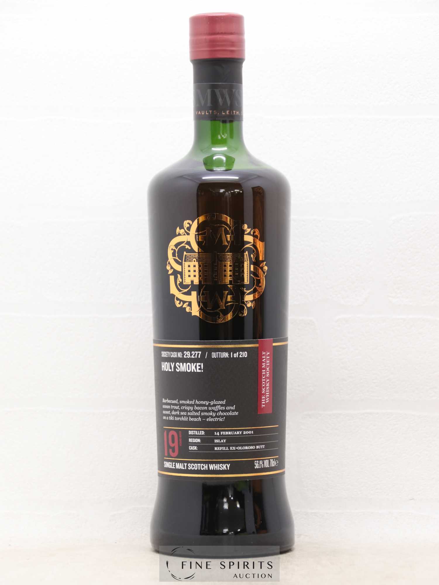 Holy Smoke 19 years 2001 The Scotch Malt Whisky Society Cask n°29.277 - One of 210 - Lot de 1 bouteille - 1