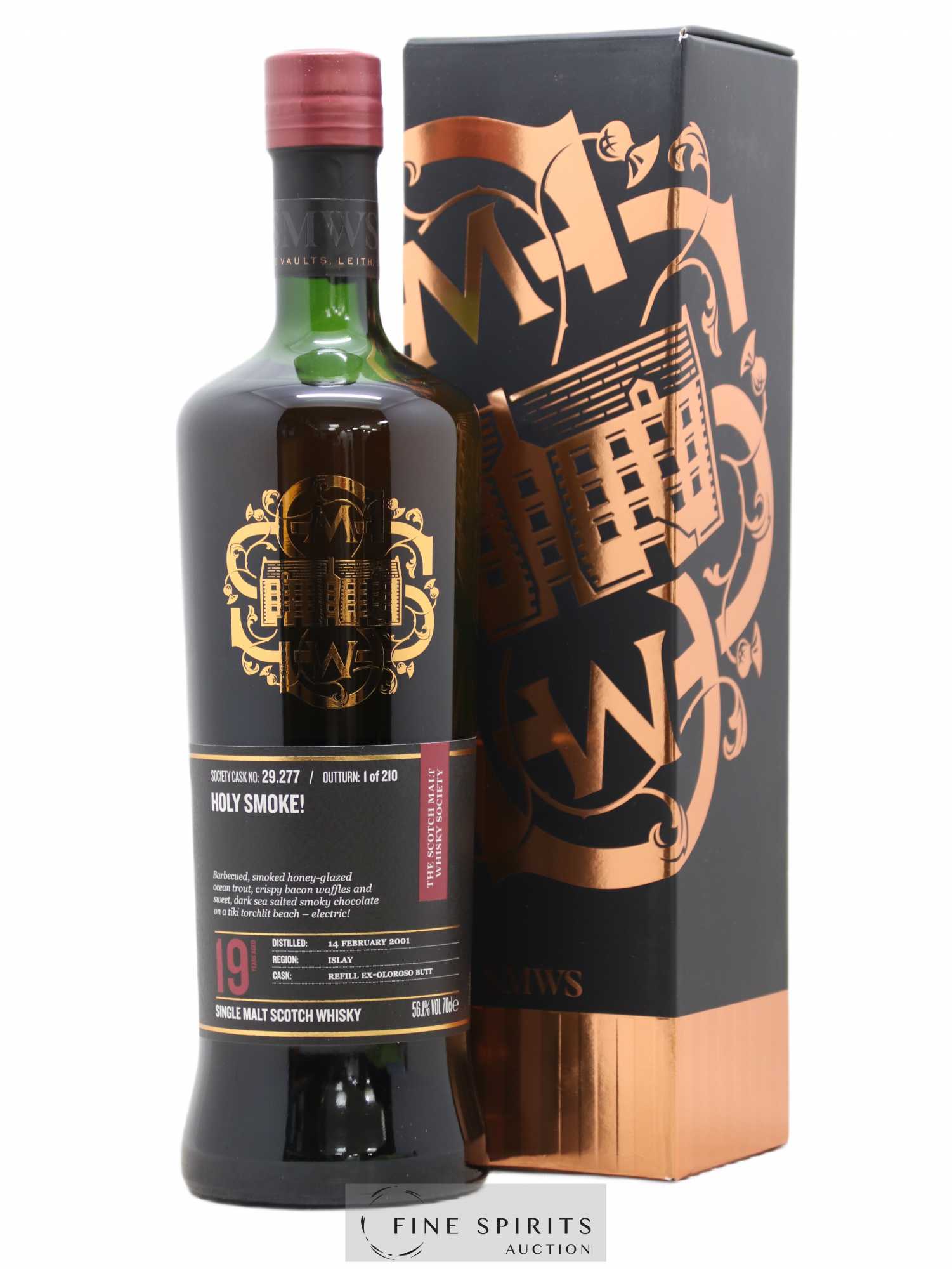 Holy Smoke 19 years 2001 The Scotch Malt Whisky Society Cask n°29.277 - One of 210 - Lot de 1 bouteille - 0