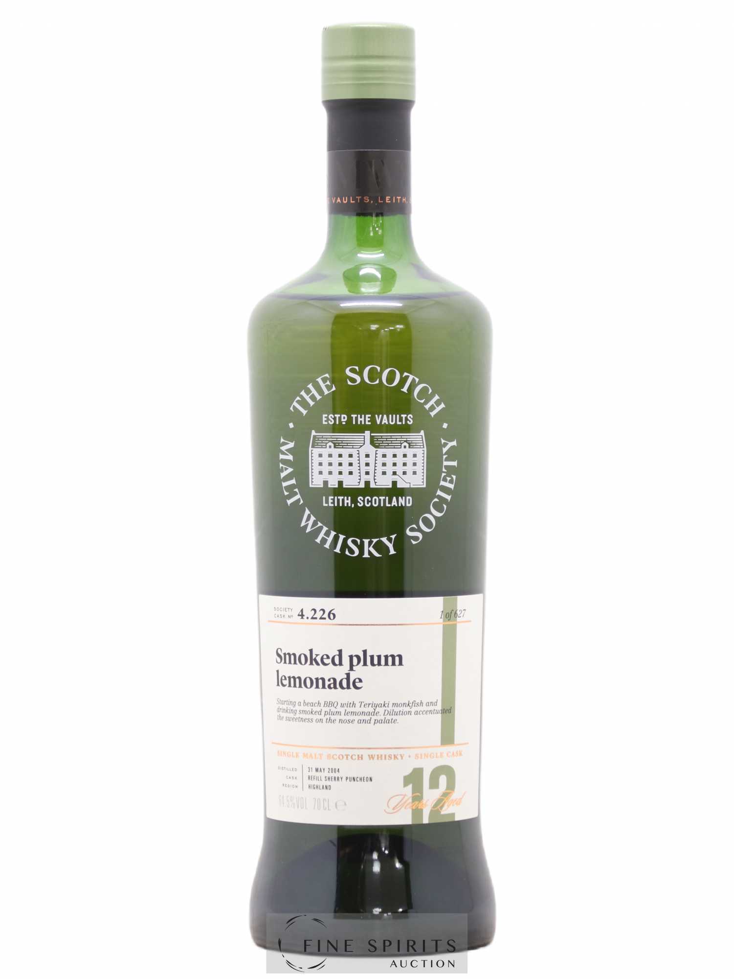 Smoked Plum Lemonade 12 years 2004 The Scotch Malt Whisky Society Cask n°4.226 - One of 627 - Lot de 1 bouteille - 0