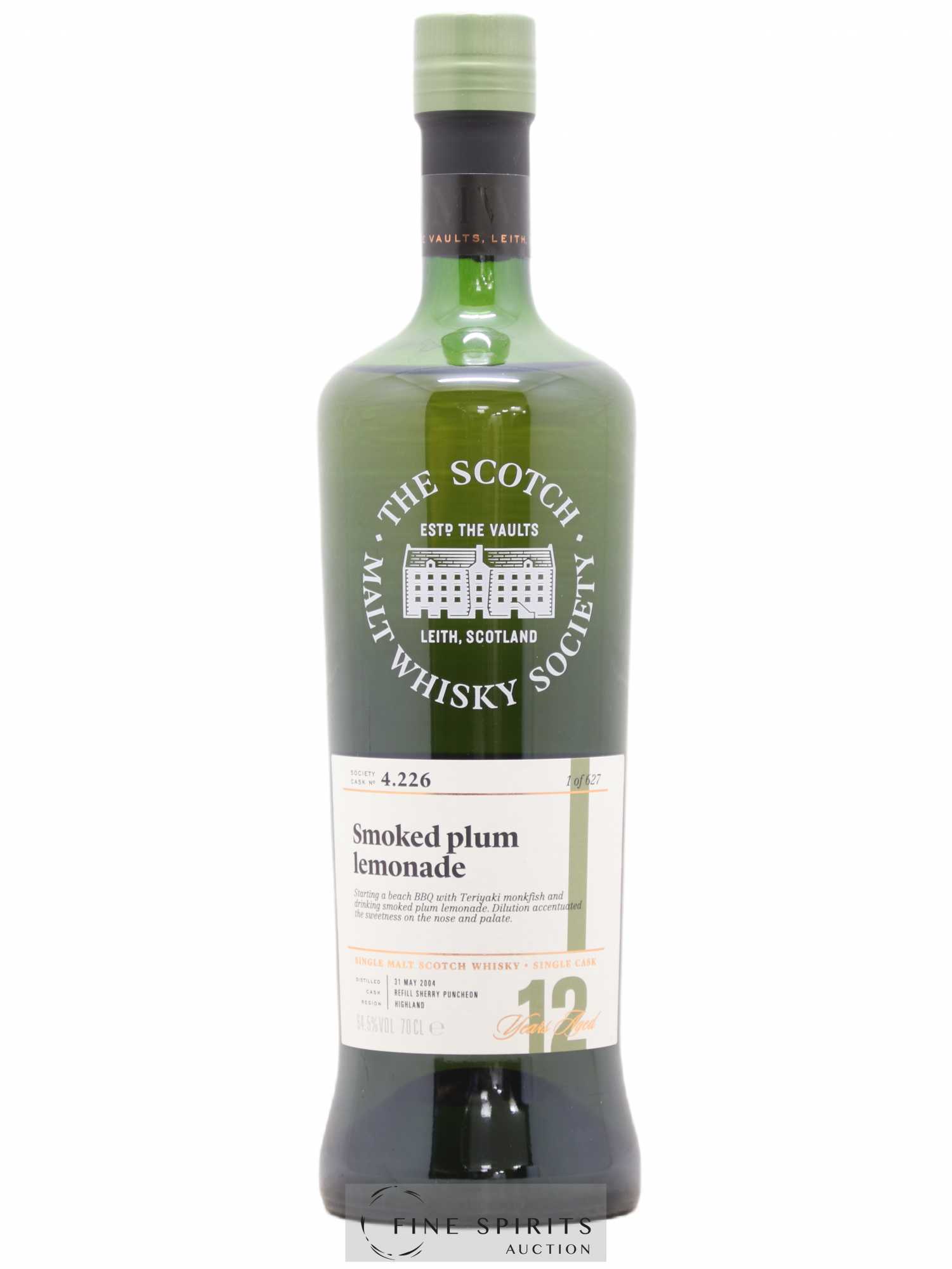 Smoked Plum Lemonade 12 years 2004 The Scotch Malt Whisky Society Cask n°4.226 - One of 627 - Lot de 1 bouteille - 0
